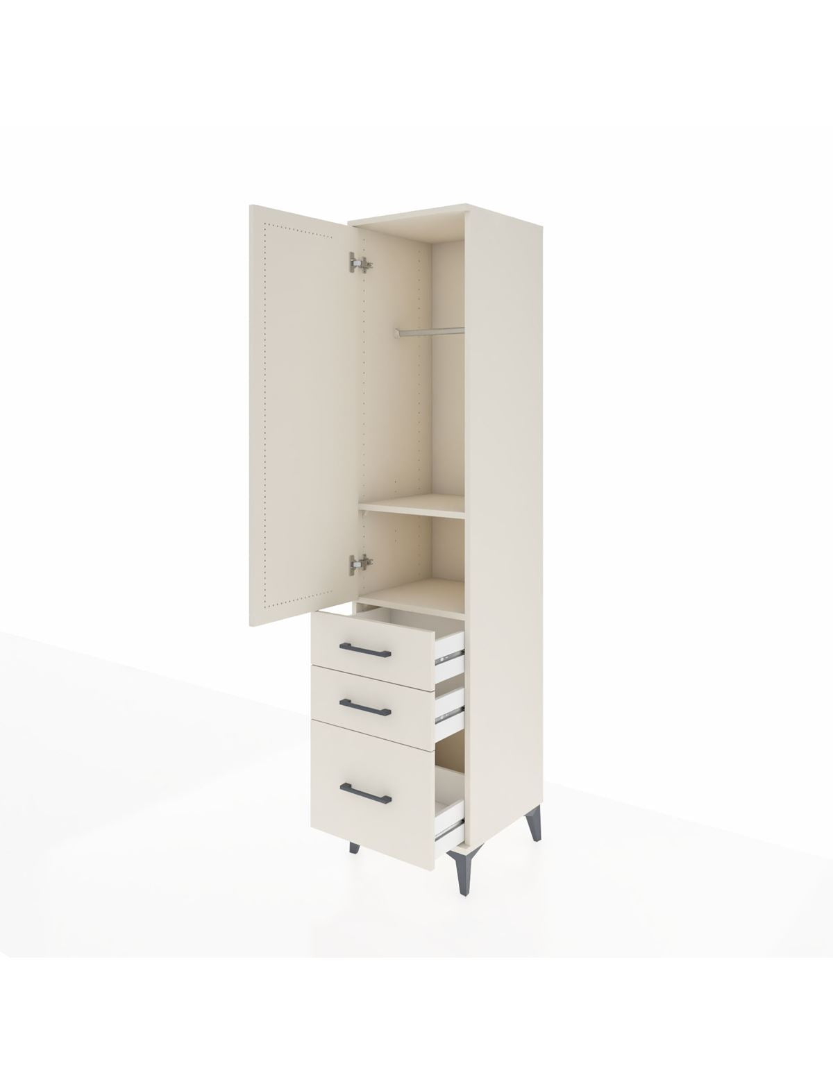 Hyperion Dolap 2 Raflı 3 Çekmeceli Tek Askılı 44x44x195 - S58M034V1B