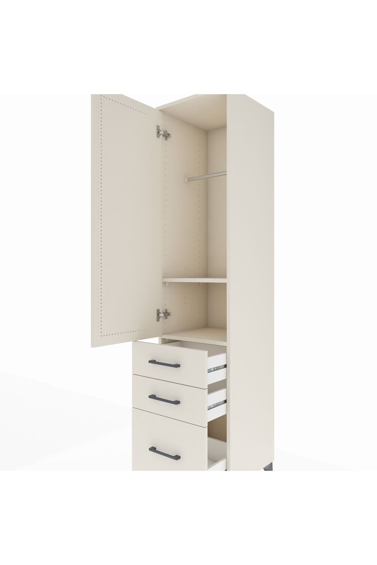 Hyperion Dolap 2 Raflı 3 Çekmeceli Tek Askılı 44x44x195 - S58M034V1B
