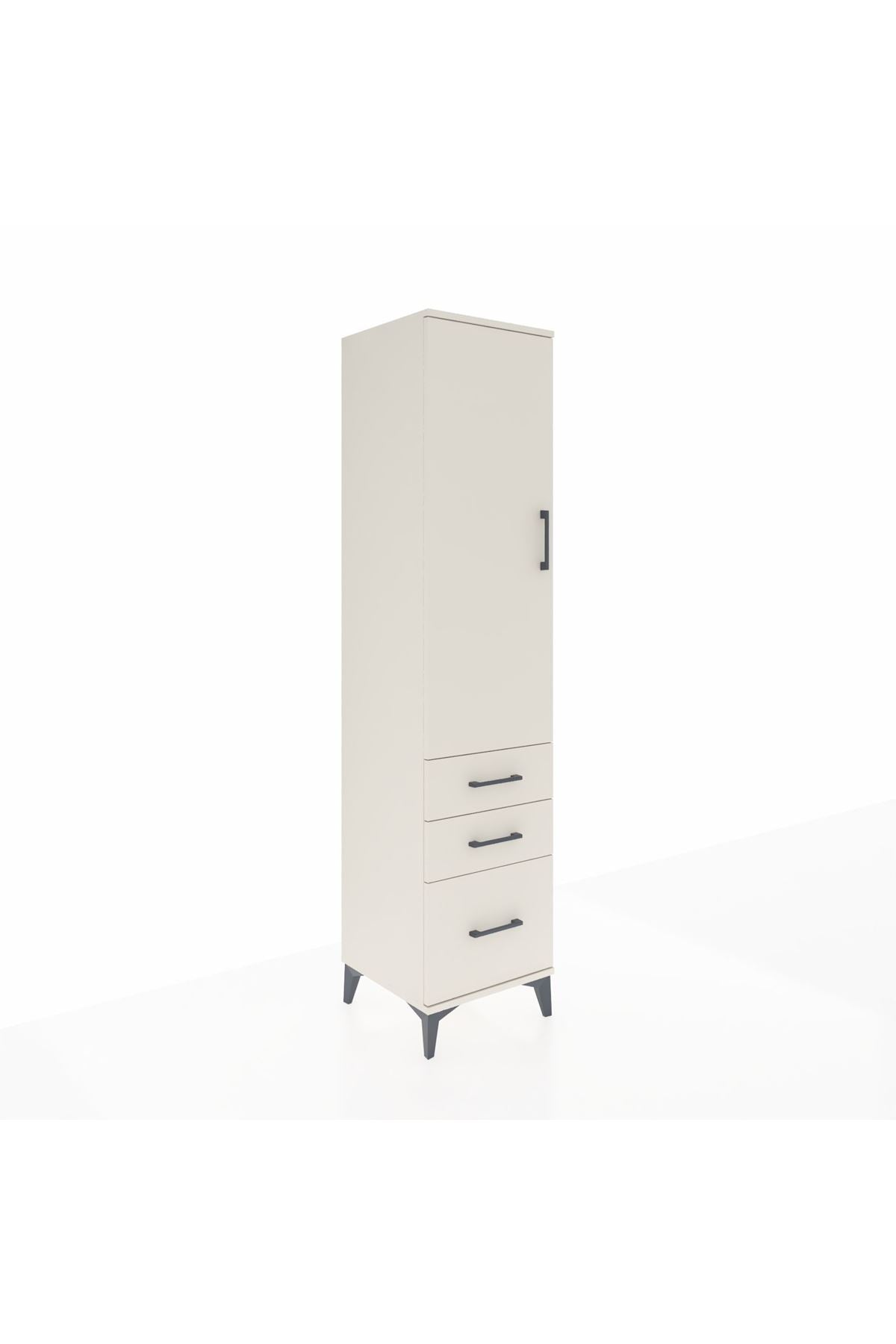 Hyperion Dolap 4 Raflı 3 Çekmeceli Tek Kapaklı 44x44x195 - S58M035V1B