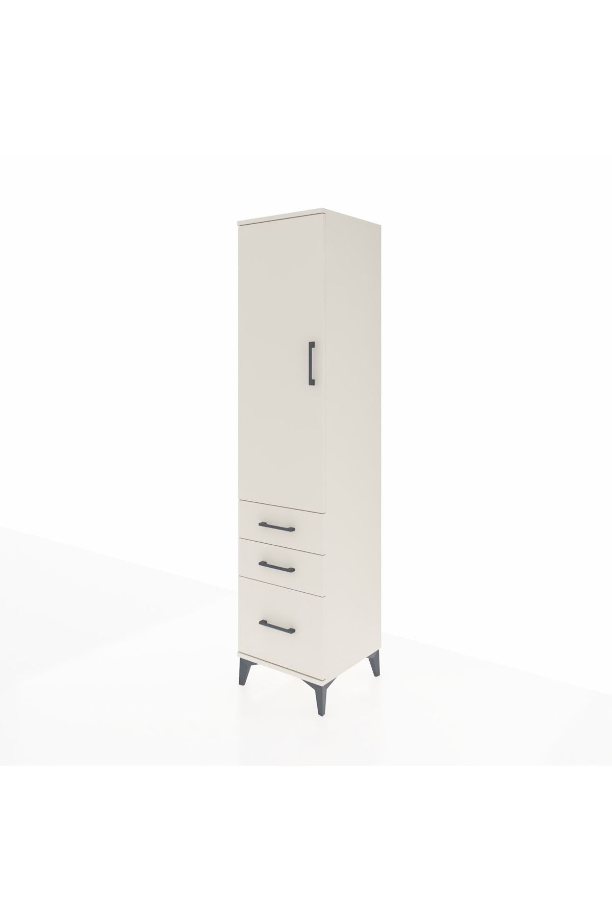 Hyperion Dolap 4 Raflı 3 Çekmeceli Tek Kapaklı 44x44x195 - S58M035V1B