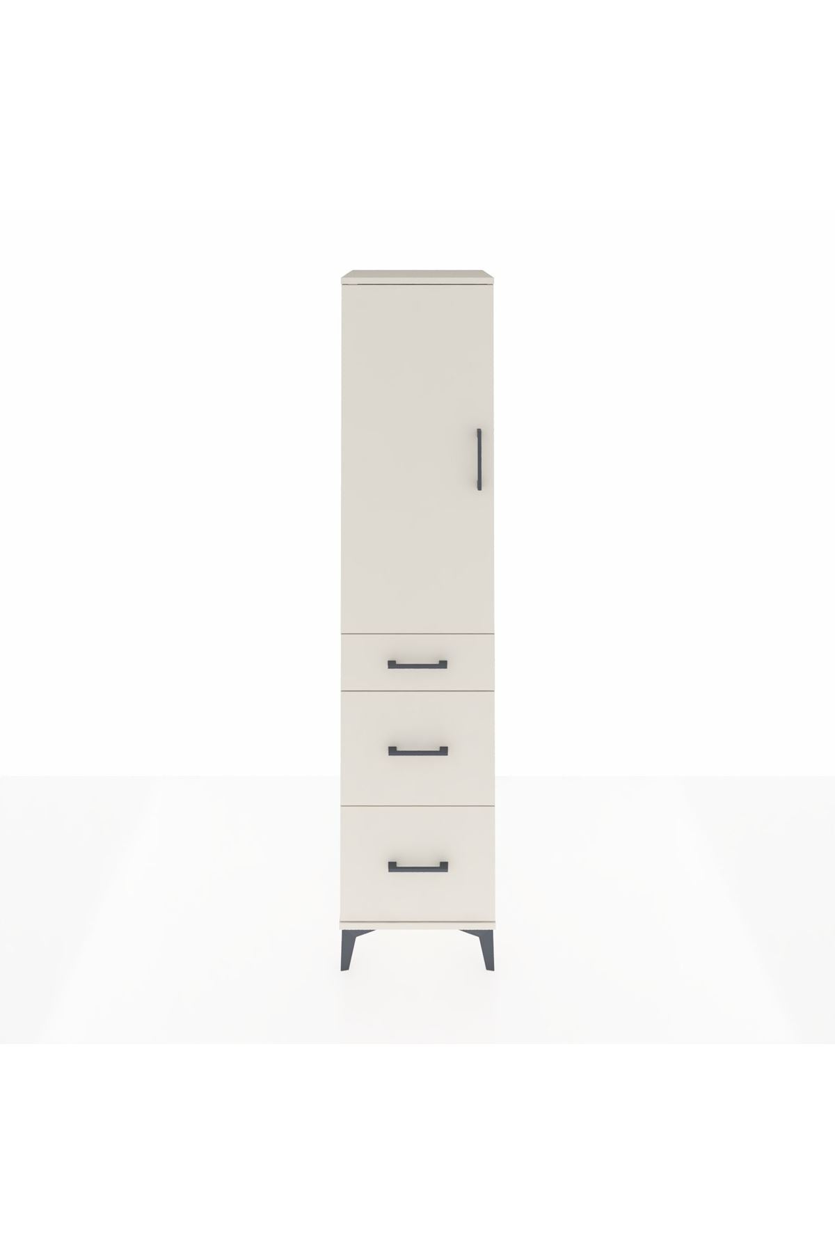 Hyperion Dolap Tek Raflı 3 Çekmeceli Tek Askılı 44x44x195 - S58M037V1B