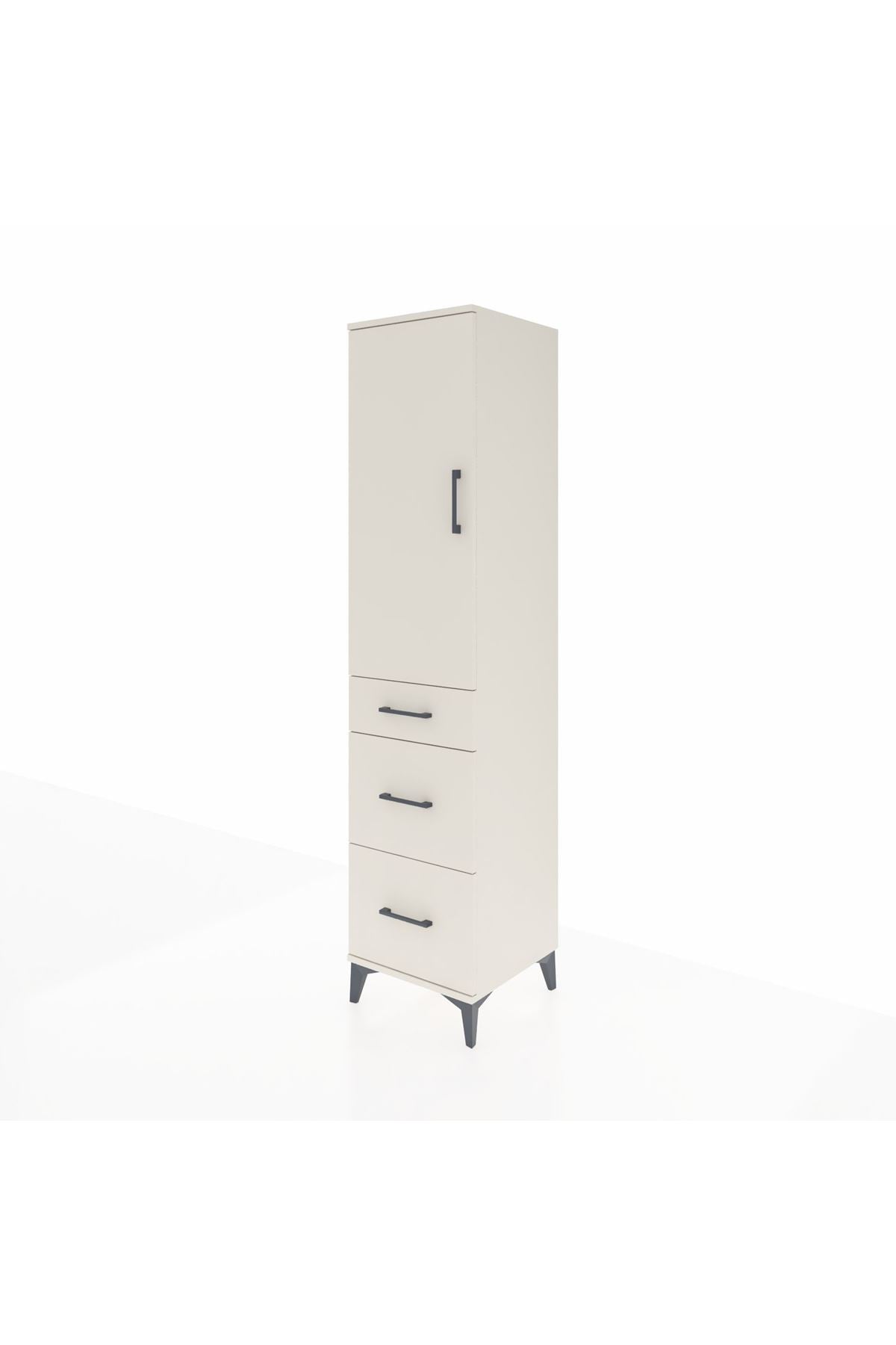 Hyperion Dolap Tek Raflı 3 Çekmeceli Tek Askılı 44x44x195 - S58M037V1B