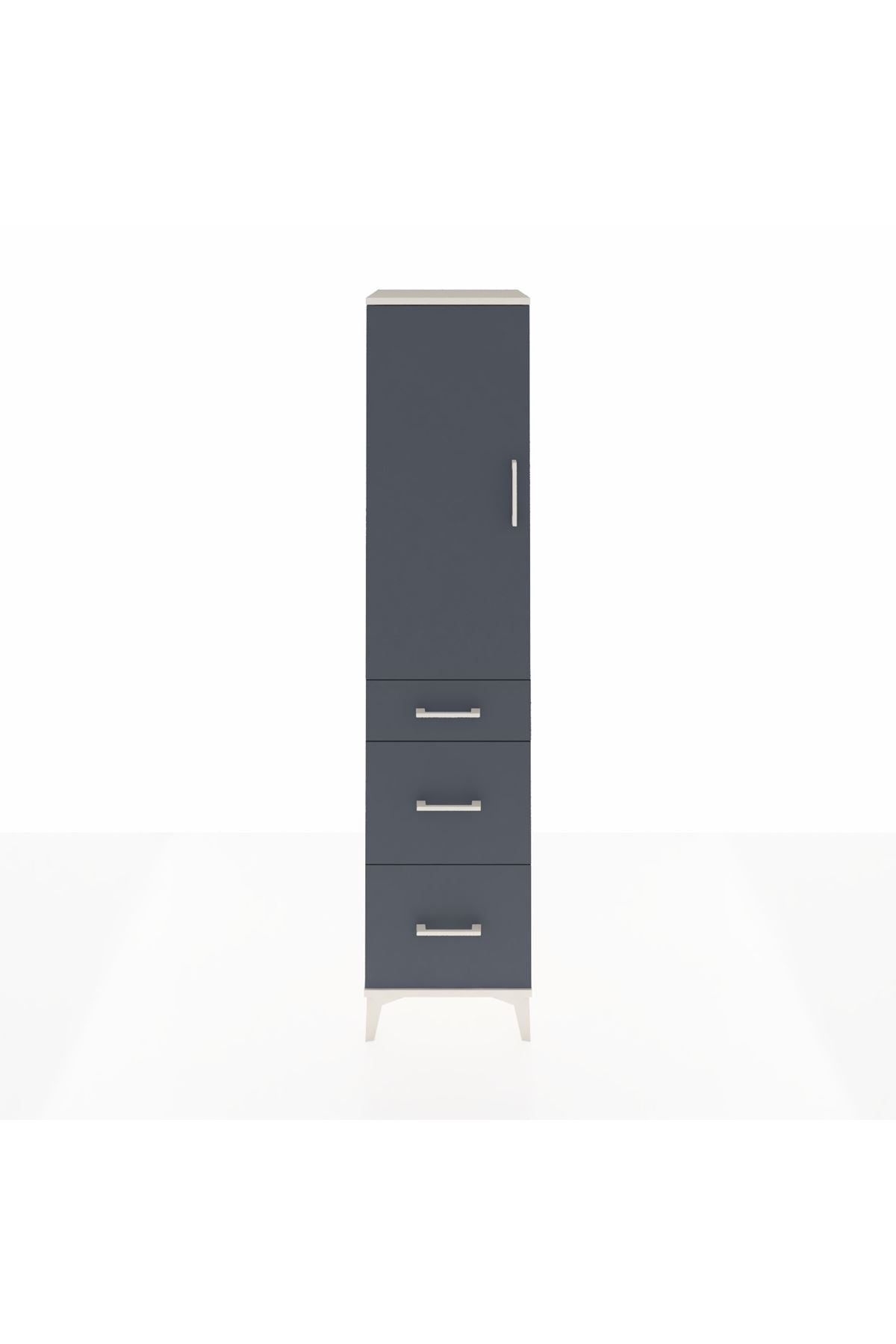 Hyperion Dolap Tek Raflı 3 Çekmeceli Tek Askılı 44x44x195 - S58M037V2B