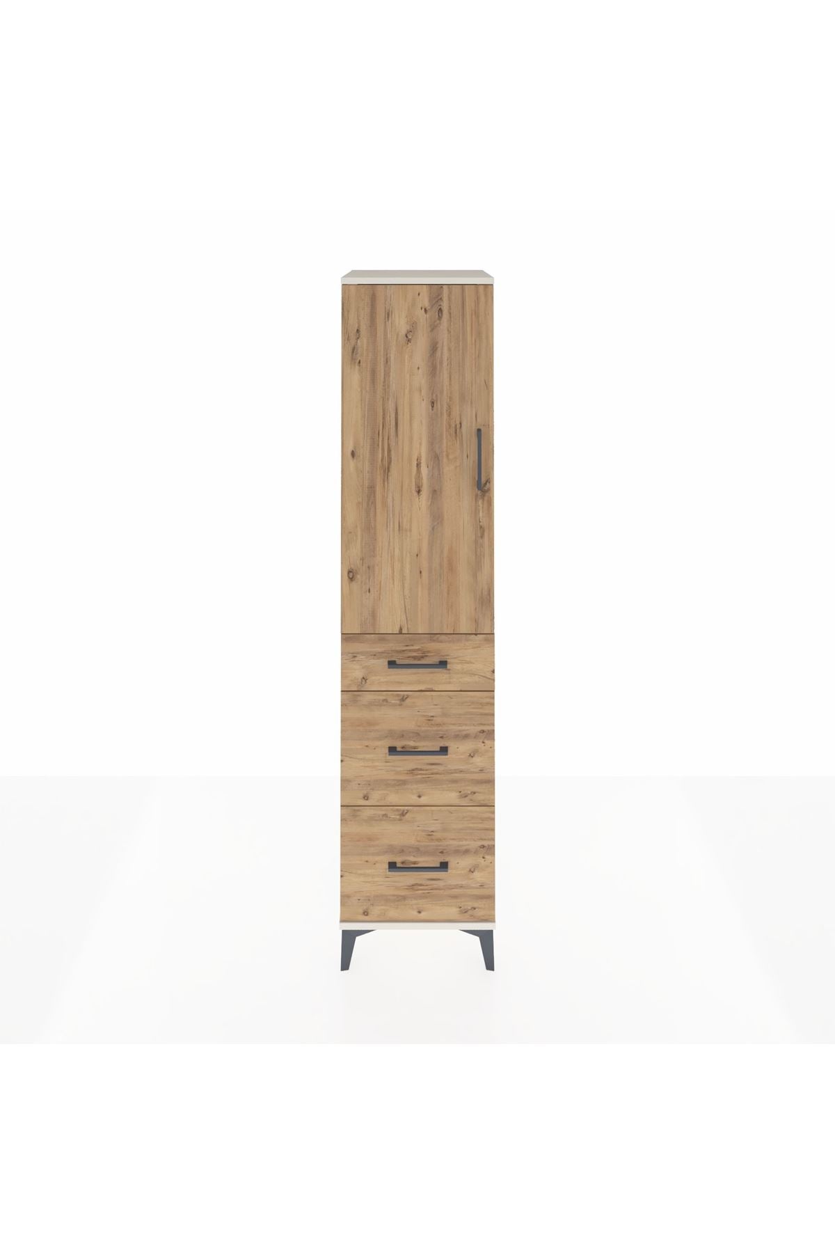 Hyperion Dolap Tek Raflı 3 Çekmeceli Tek Askılı 44x44x195 - S58M037V3B