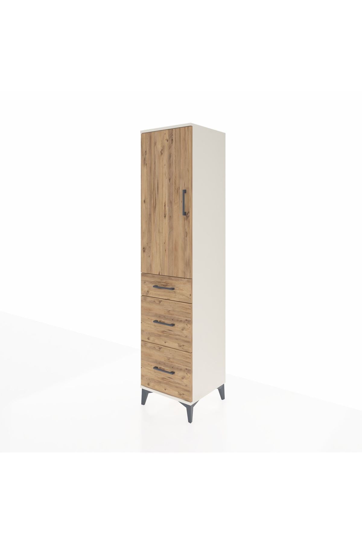 Hyperion Dolap Tek Raflı 3 Çekmeceli Tek Askılı 44x44x195 - S58M037V3B