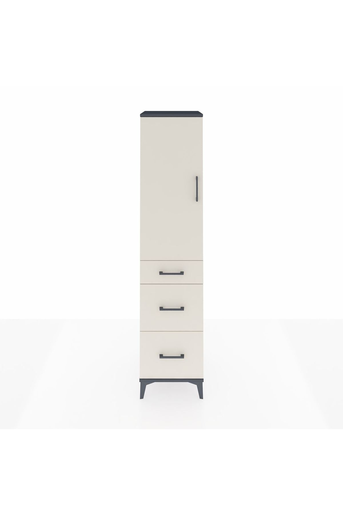 Hyperion Dolap Tek Raflı 3 Çekmeceli Tek Askılı 44x44x195 - S58M037V4B