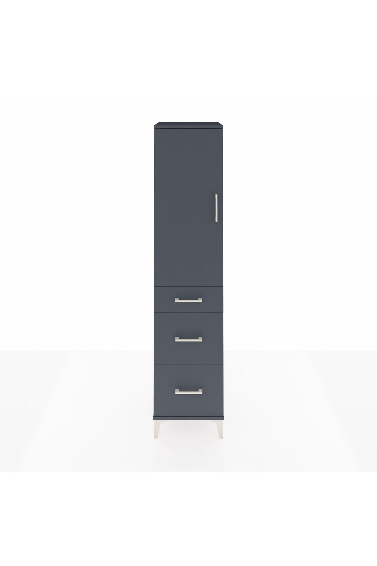 Hyperion Dolap Tek Raflı 3 Çekmeceli Tek Askılı 44x44x195 - S58M037V5B