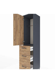 Hyperion Dolap Tek Raflı 3 Çekmeceli Tek Askılı 44x44x195 - S58M037V6B