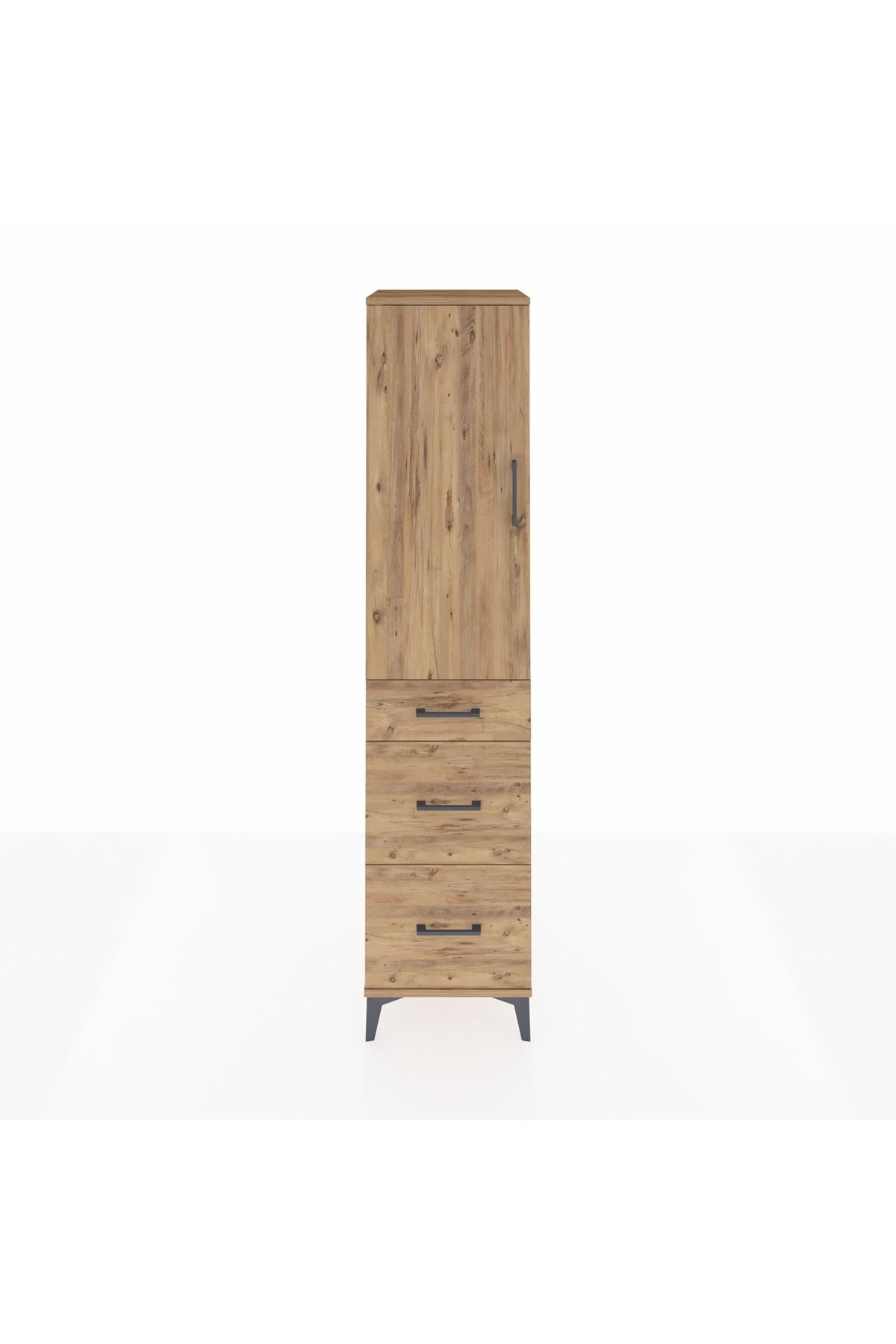 Hyperion Dolap Tek Raflı 3 Çekmeceli Tek Askılı 44x44x195 - S58M037V9B