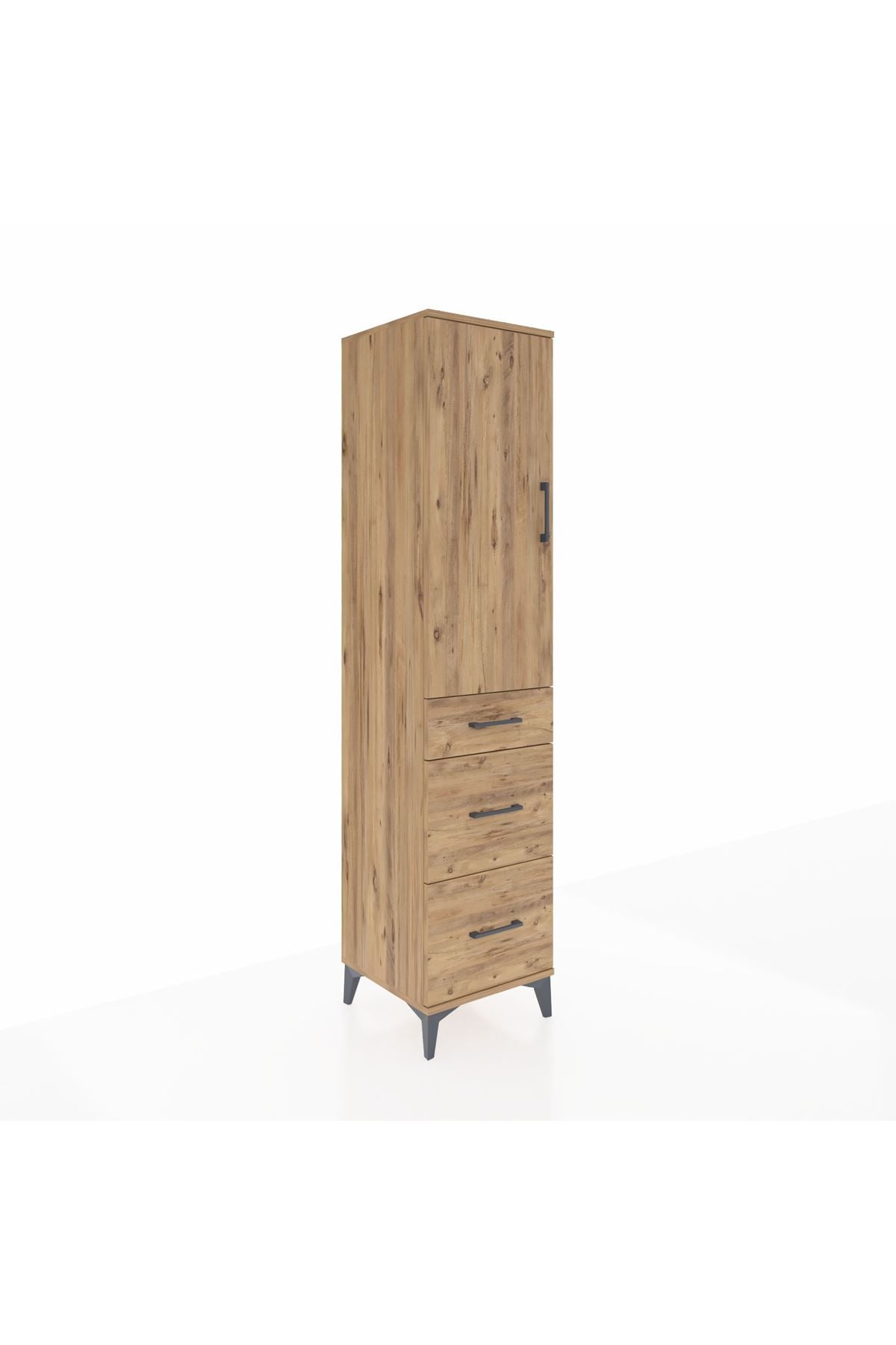 Hyperion Dolap Tek Raflı 3 Çekmeceli Tek Askılı 44x44x195 - S58M037V9B