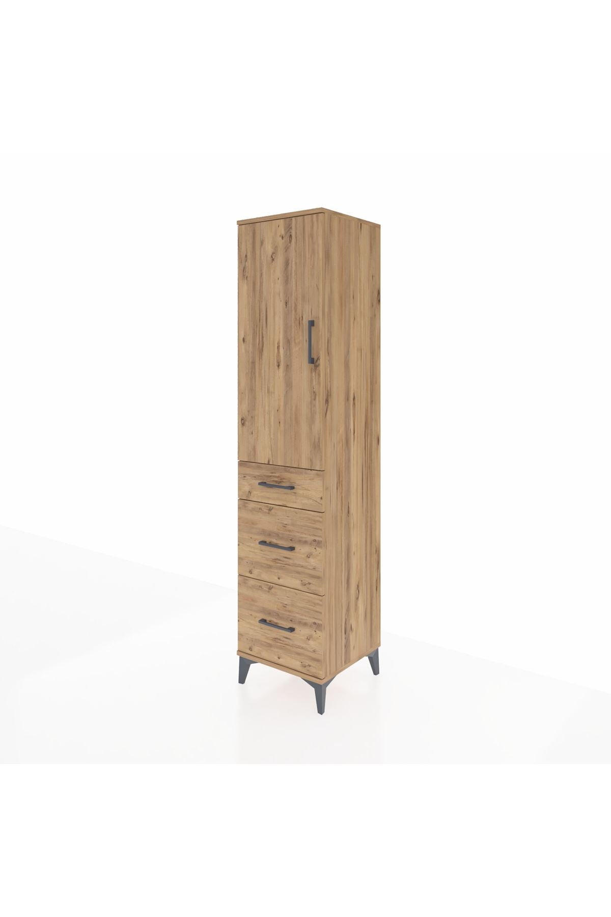 Hyperion Dolap Tek Raflı 3 Çekmeceli Tek Askılı 44x44x195 - S58M037V9B