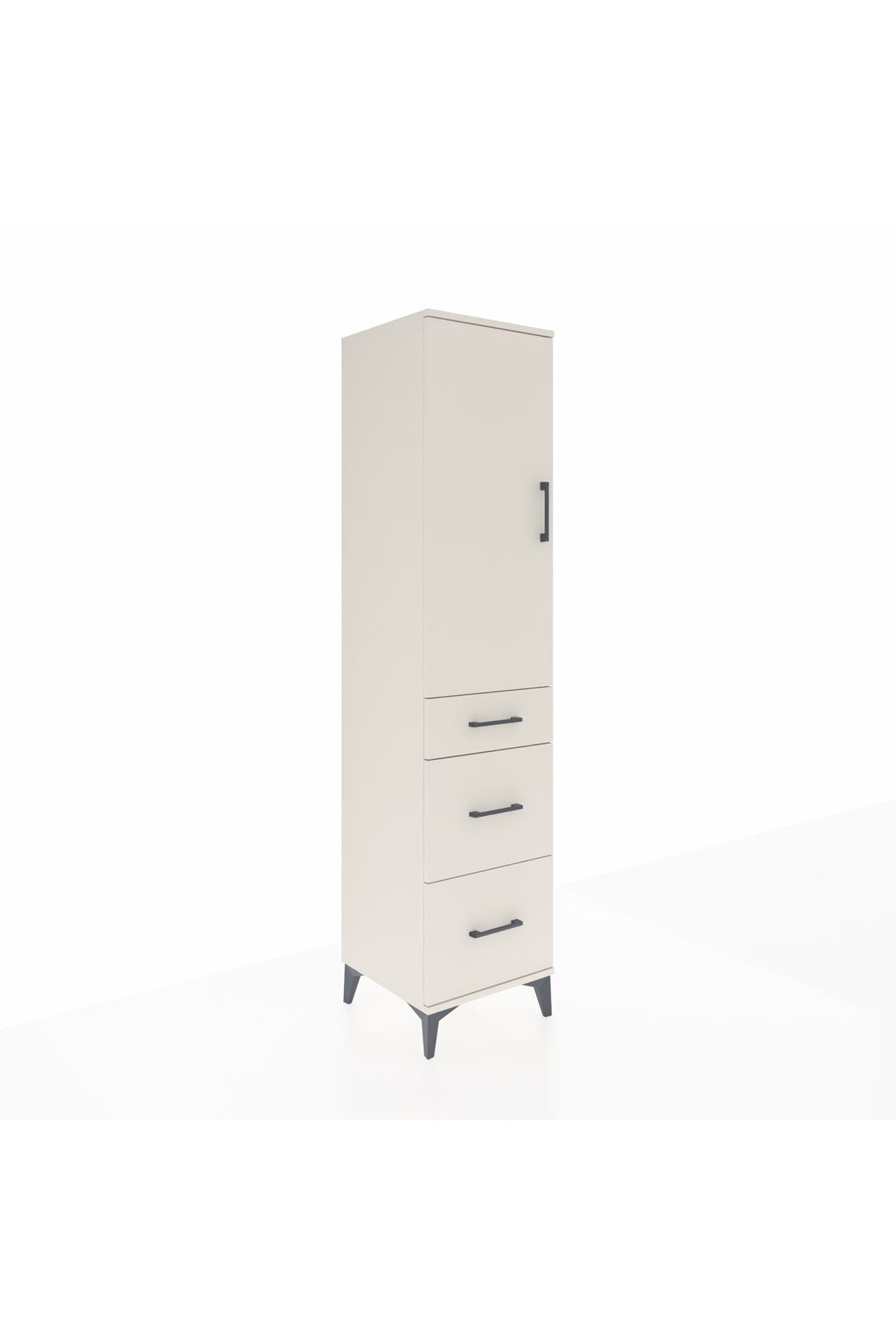Hyperion Dolap 3 Raflı 3 Çekmeceli Tek Kapaklı 44x44x195 - S58M038V1B