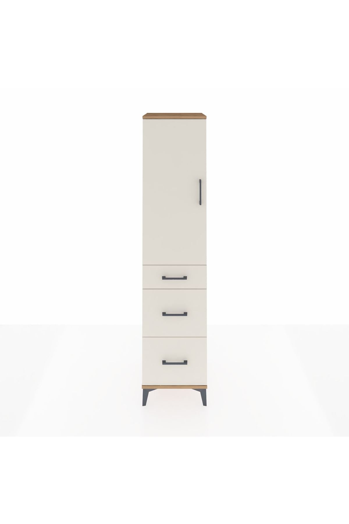 Hyperion Dolap 3 Raflı 3 Çekmeceli Tek Kapaklı 44x44x195 - S58M038V7B