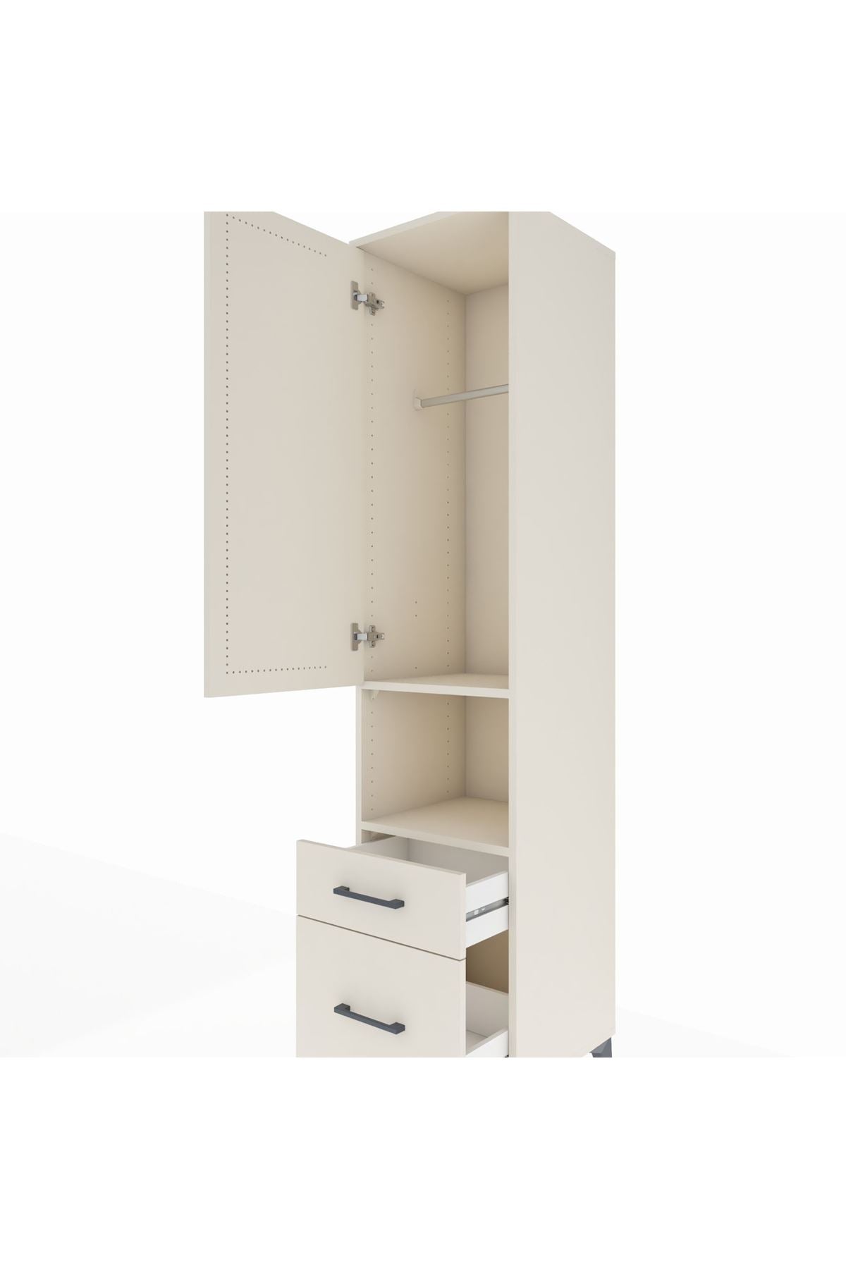 Hyperion Dolap 2 Raflı 2 Çekmeceli Tek Askılı 44x44x195 - S58M040V1B