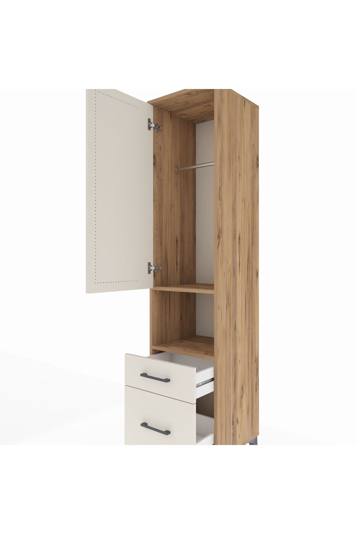 Hyperion Dolap 2 Raflı 2 Çekmeceli Tek Askılı 44x44x195 - S58M040V7B
