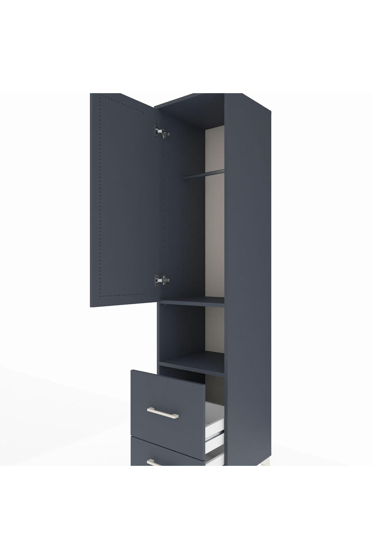 Hyperion Dolap 2 Raflı 2 Çekmeceli Tek Askılı 44x44x195 - S58M043V5B