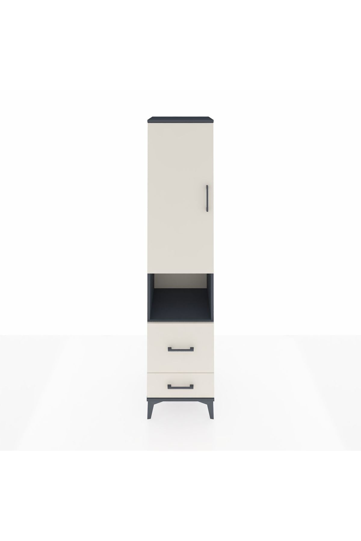 Hyperion Dolap 4 Raflı 2 Çekmeceli Tek Kapaklı 44x44x195 - S58M044V4B