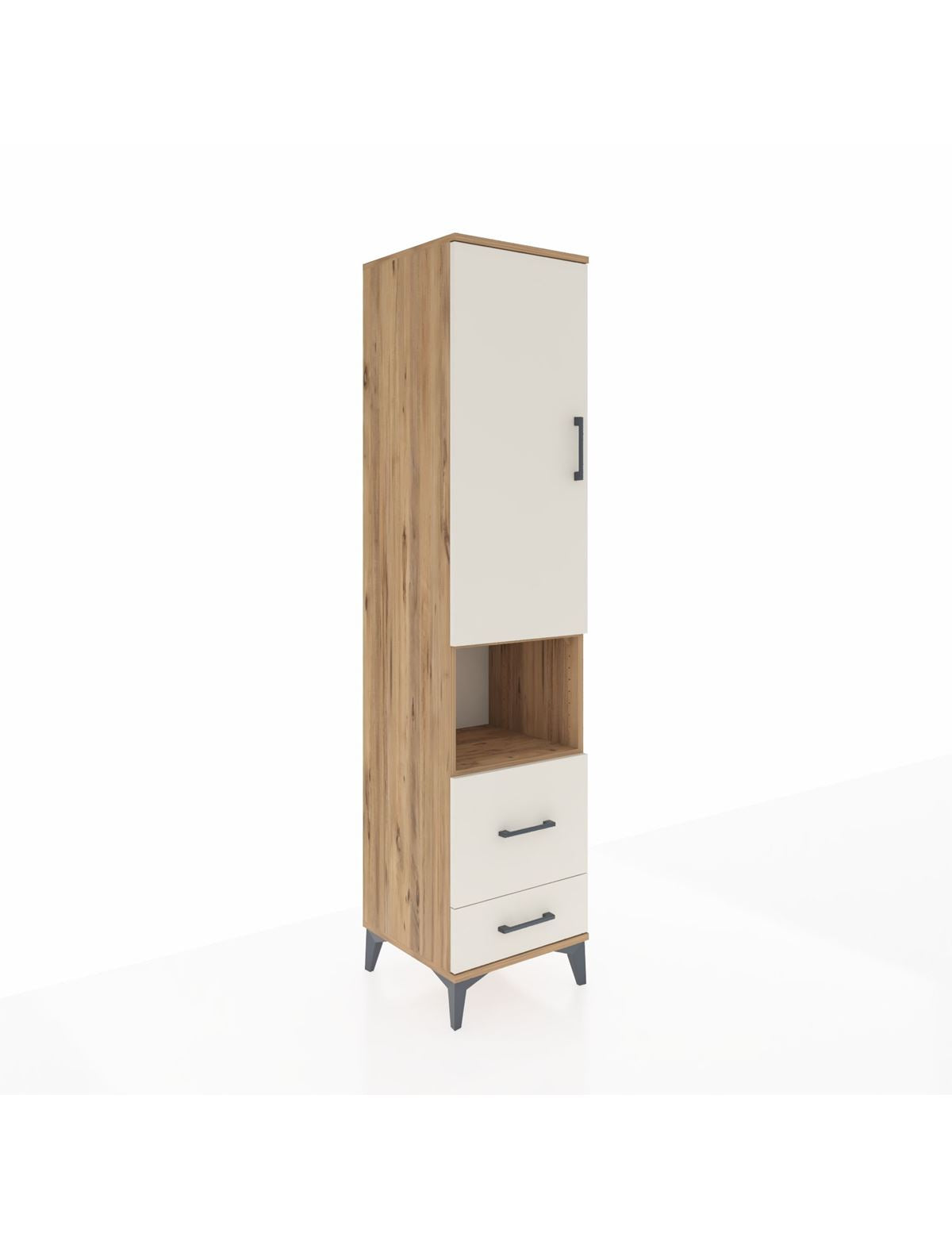Hyperion Dolap 4 Raflı 2 Çekmeceli Tek Kapaklı 44x44x195 - S58M044V7B
