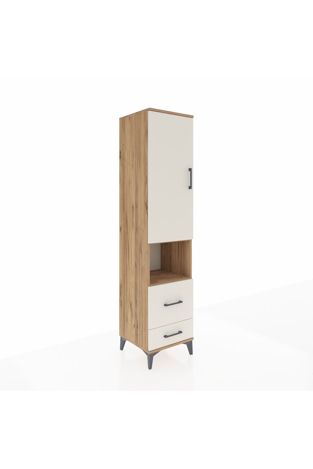 Hyperion Dolap 4 Raflı 2 Çekmeceli Tek Kapaklı 44x44x195 - S58M044V7B