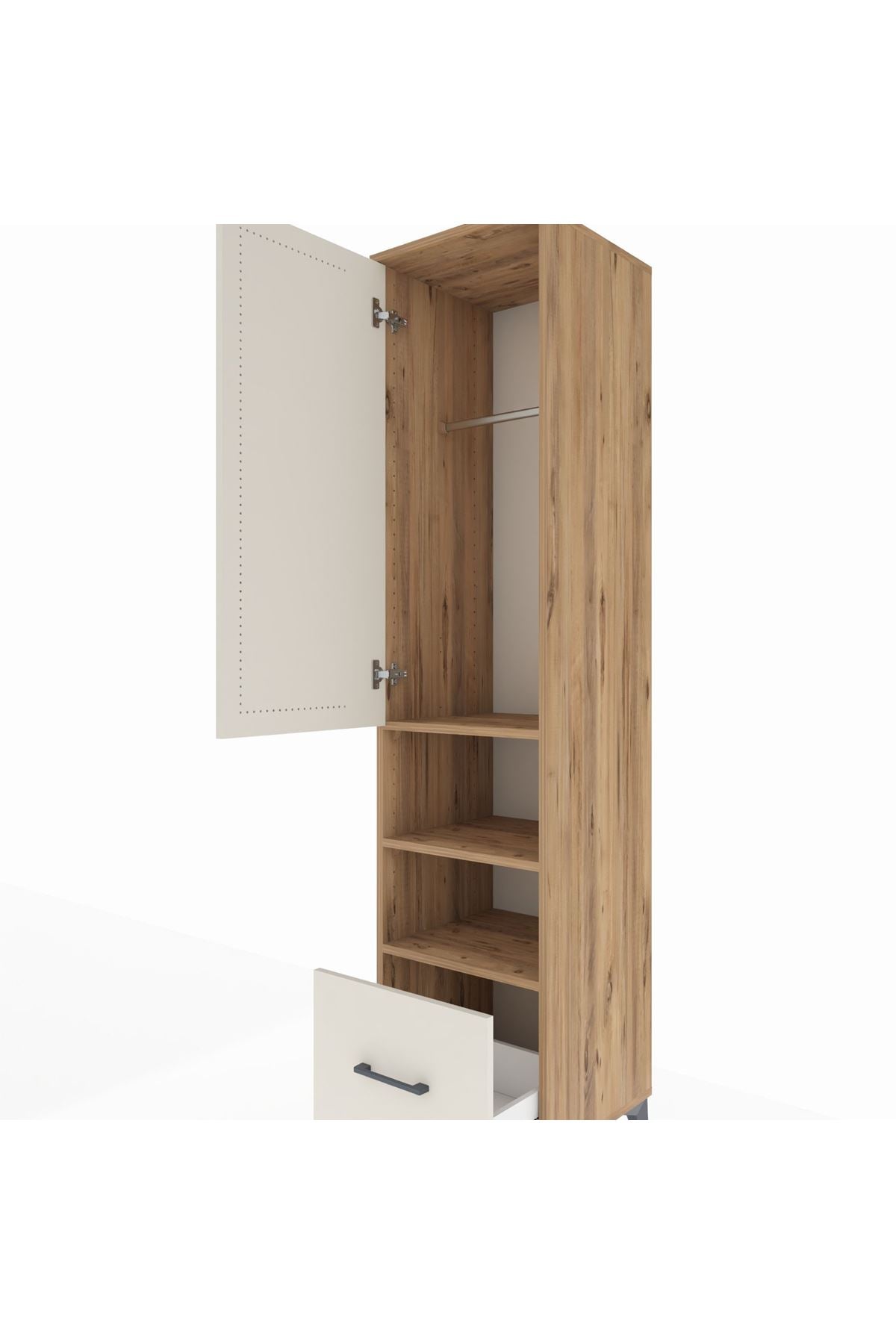 Hyperion Dolap 3 Raflı Tek Çekmeceli Tek Askılı 44x44x195 - S58M045V7B