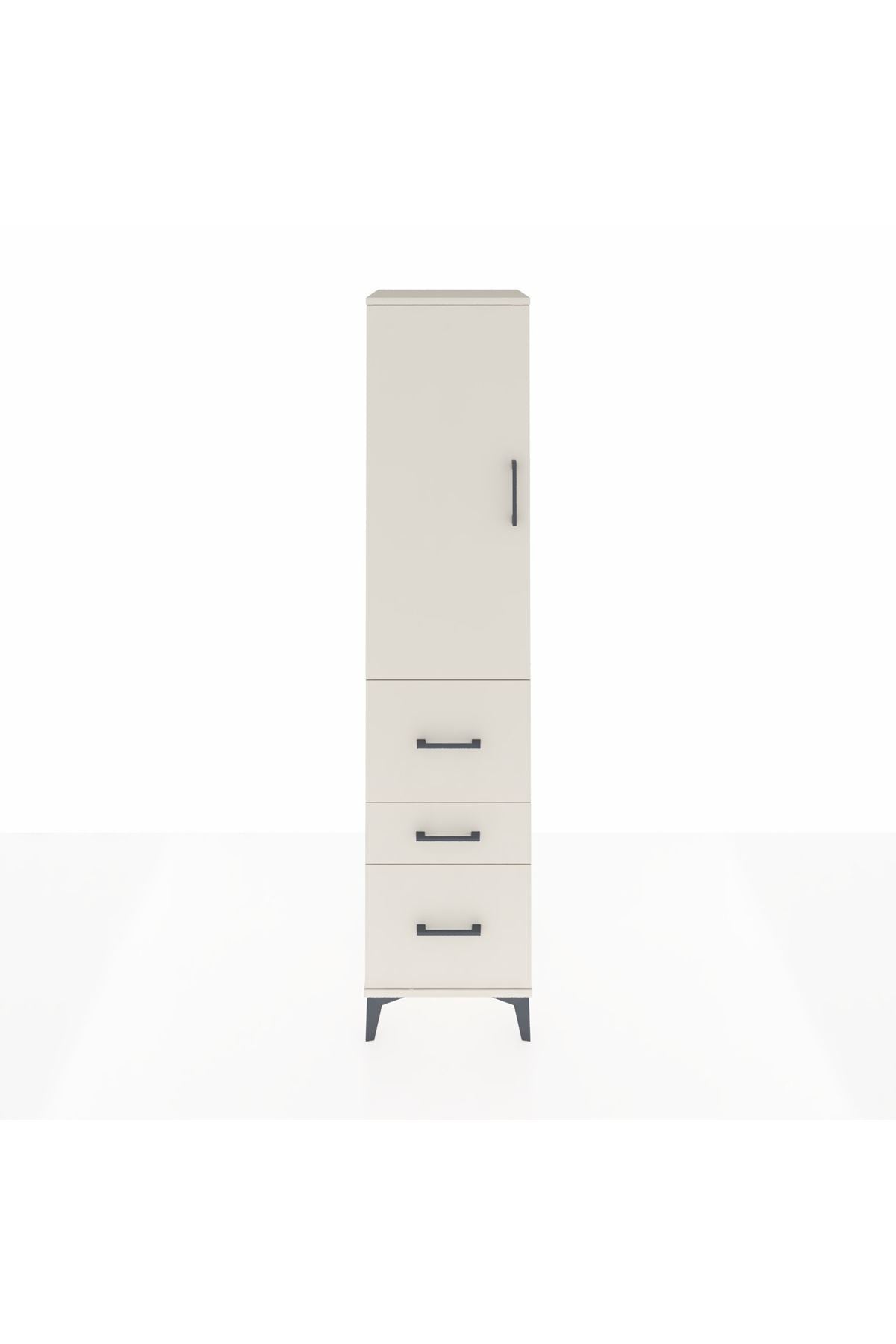 Hyperion Dolap Tek Raflı 3 Çekmeceli Tek Askılı 44x44x195 - S58M047V1B