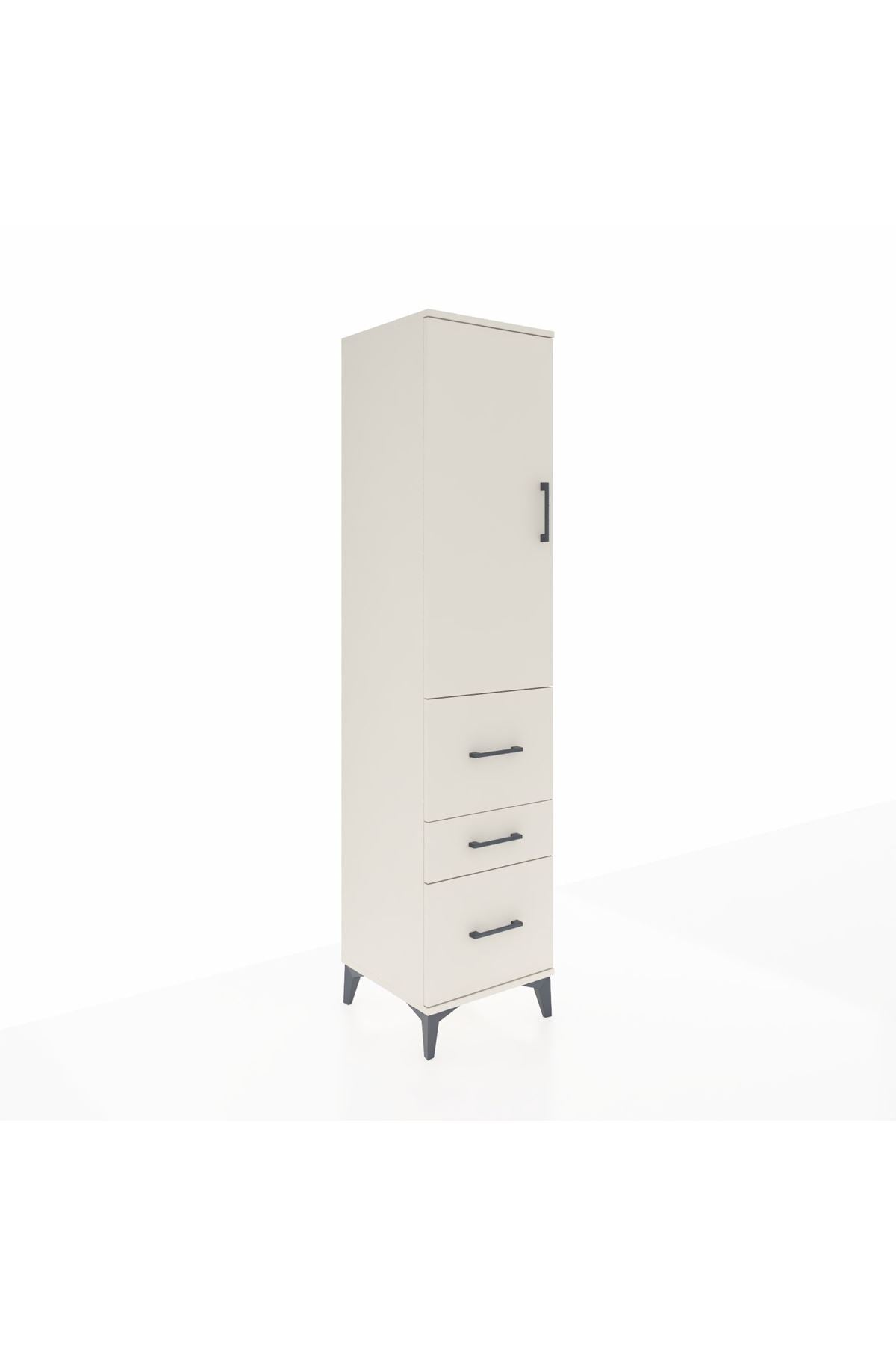 Hyperion Dolap Tek Raflı 3 Çekmeceli Tek Askılı 44x44x195 - S58M047V1B