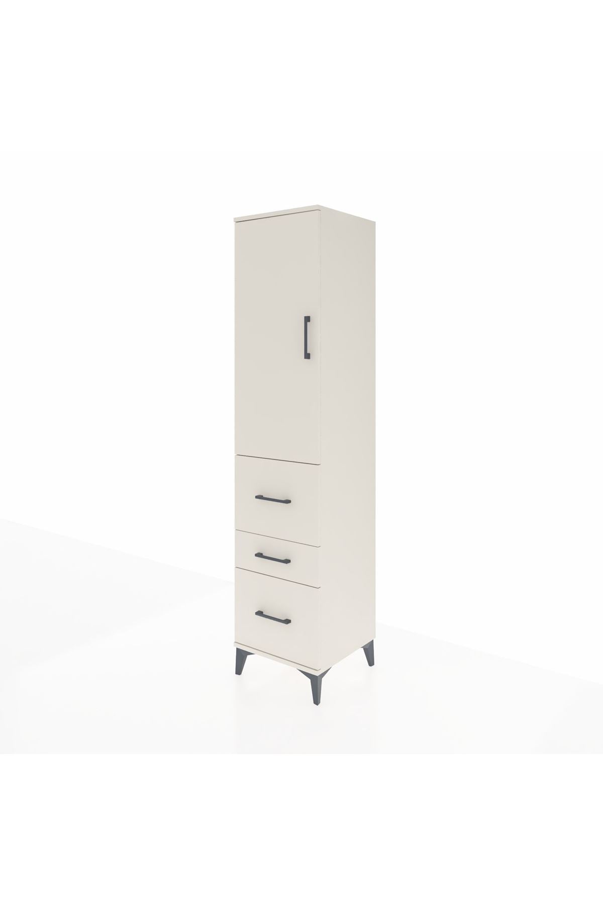 Hyperion Dolap Tek Raflı 3 Çekmeceli Tek Askılı 44x44x195 - S58M047V1B