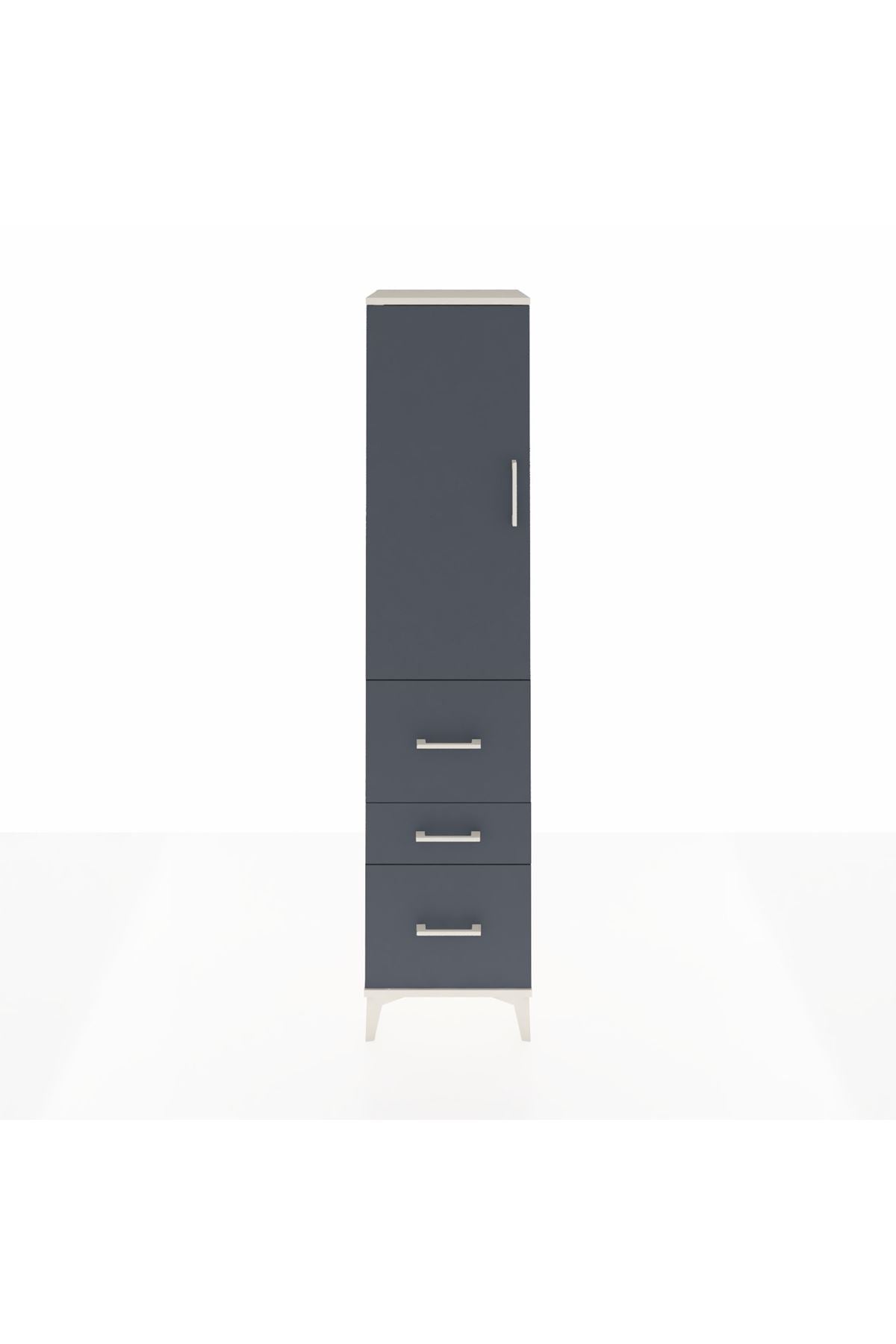 Hyperion Dolap Tek Raflı 3 Çekmeceli Tek Askılı 44x44x195 - S58M047V2B