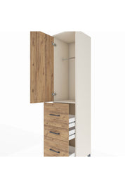 Hyperion Dolap Tek Raflı 3 Çekmeceli Tek Askılı 44x44x195 - S58M047V3B