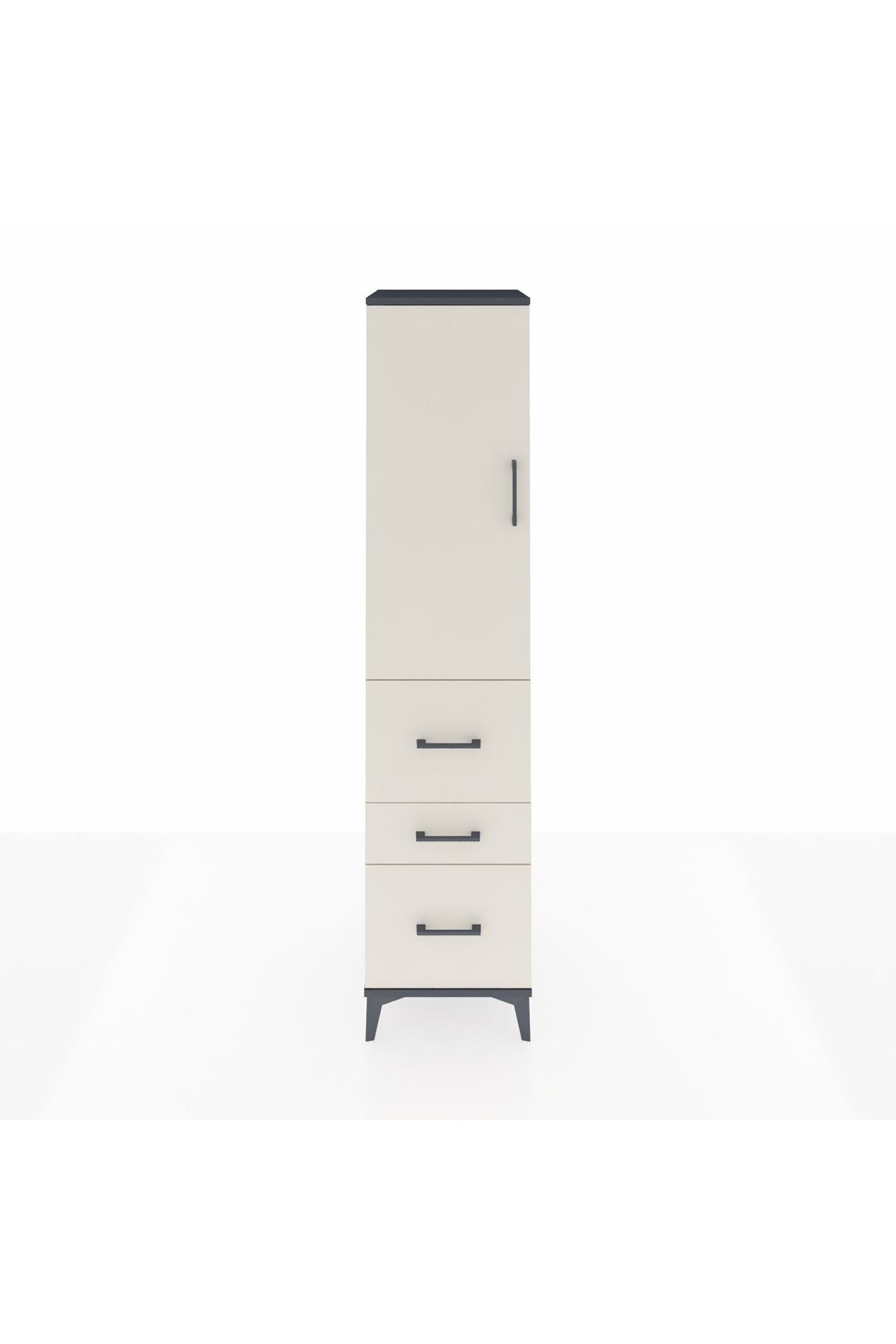 Hyperion Dolap Tek Raflı 3 Çekmeceli Tek Askılı 44x44x195 - S58M047V4B