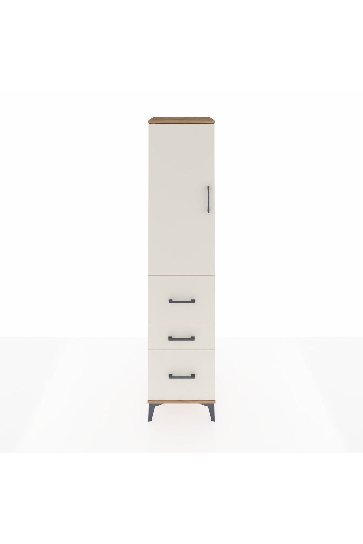 Hyperion Dolap Tek Raflı 3 Çekmeceli Tek Askılı 44x44x195 - S58M047V7B