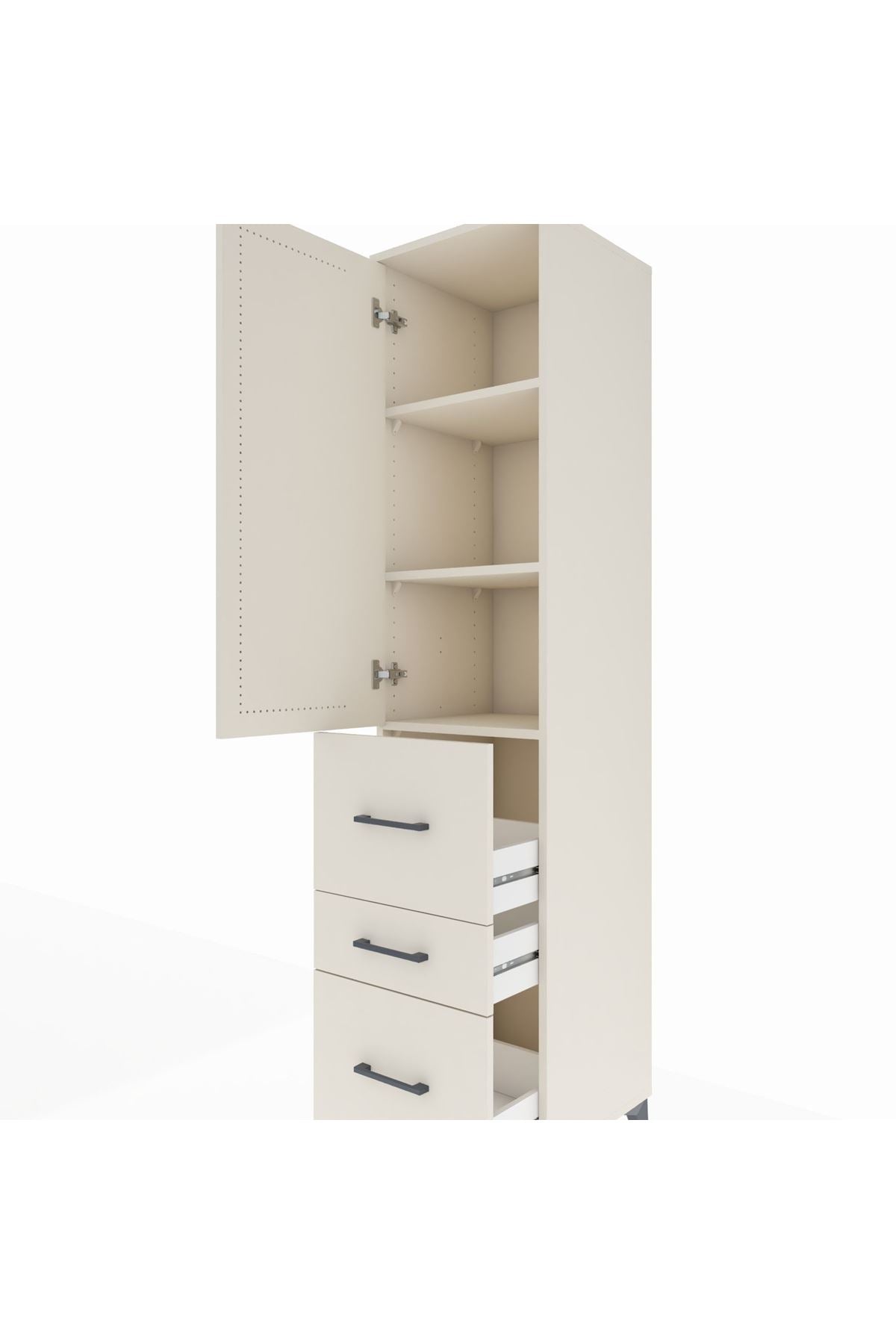 Hyperion Dolap 3 Raflı 3 Çekmeceli Tek Kapaklı 44x44x195 - S58M048V1B
