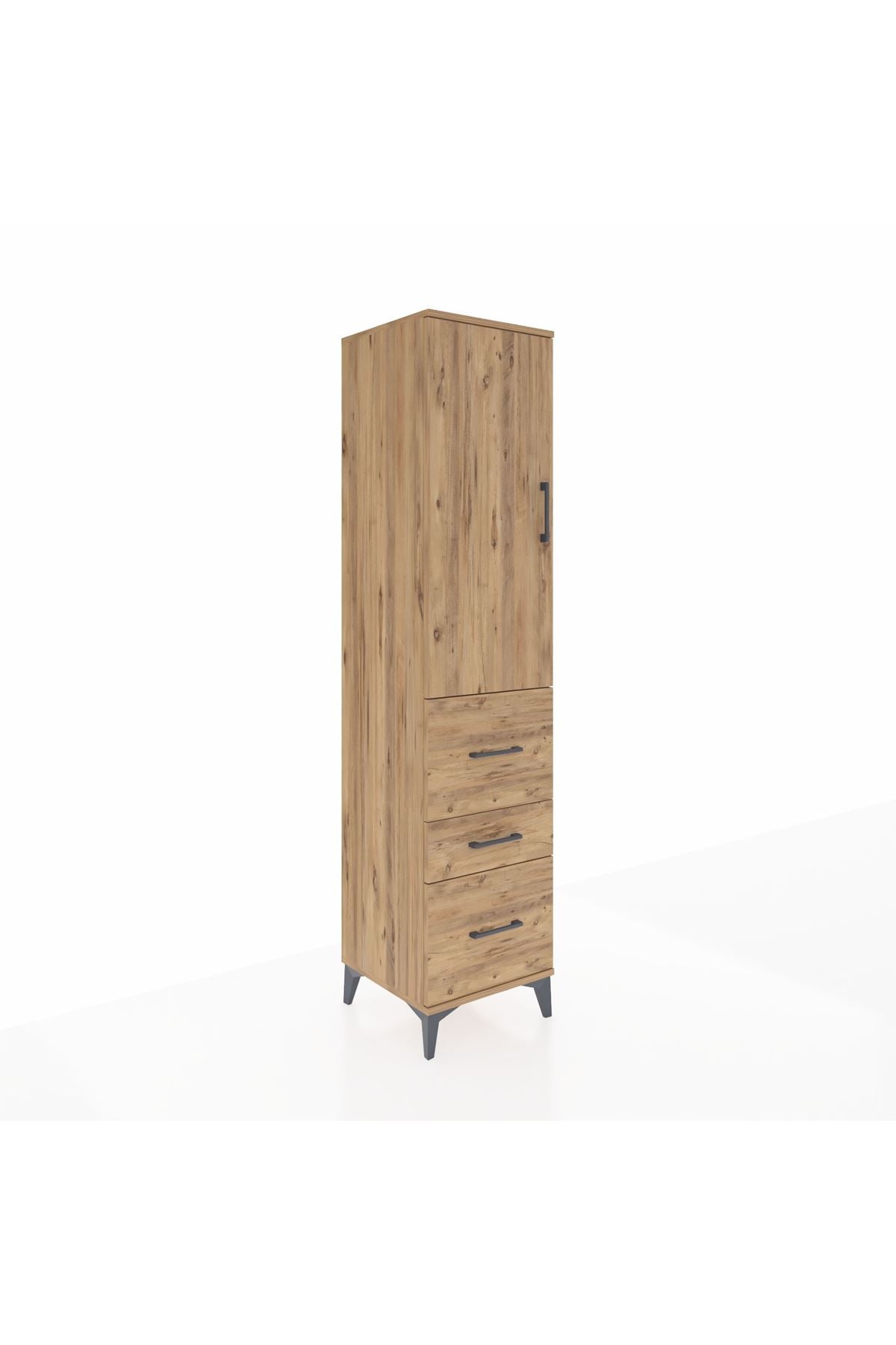 Hyperion Dolap 3 Raflı 3 Çekmeceli Tek Kapaklı 44x44x195 - S58M048V9B
