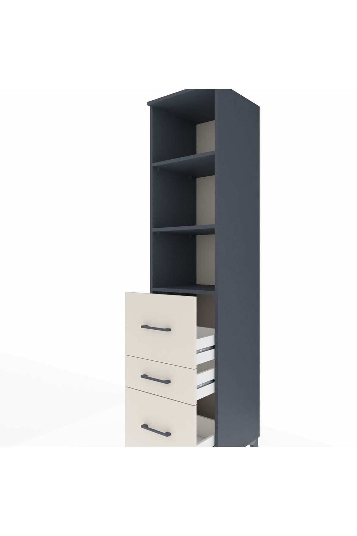 Hyperion Dolap 3 Raflı 3 Çekmeceli 44x44x195 - S58M049V4B