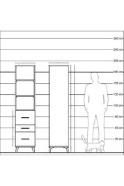 Hyperion Dolap 3 Raflı 3 Çekmeceli 44x44x195 - S58M049V4B