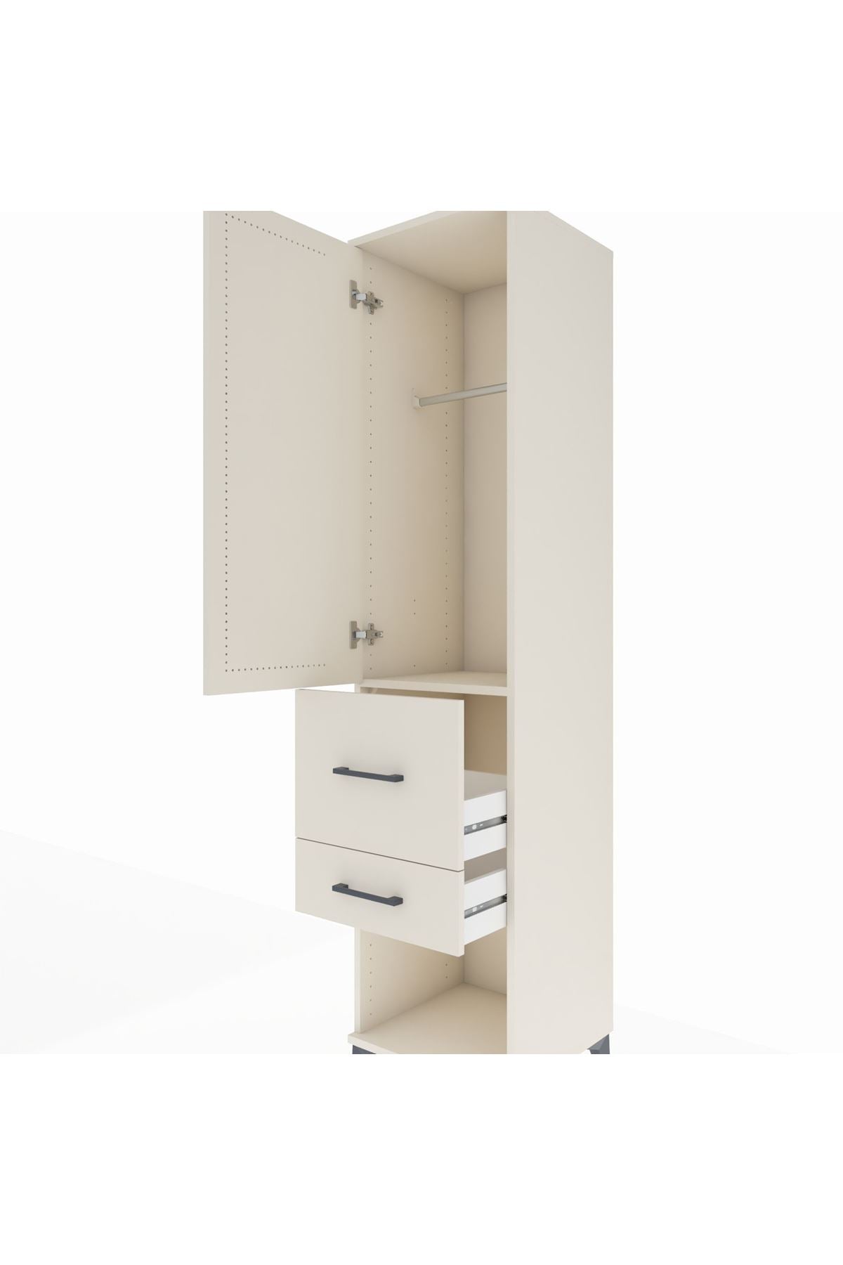 Hyperion Dolap Tek Raflı 2 Çekmeceli Tek Askılı 44x44x195 - S58M050V1B