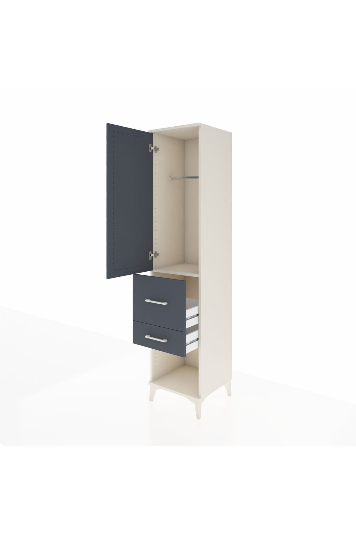 Hyperion Dolap Tek Raflı 2 Çekmeceli Tek Askılı 44x44x195 - S58M050V2B