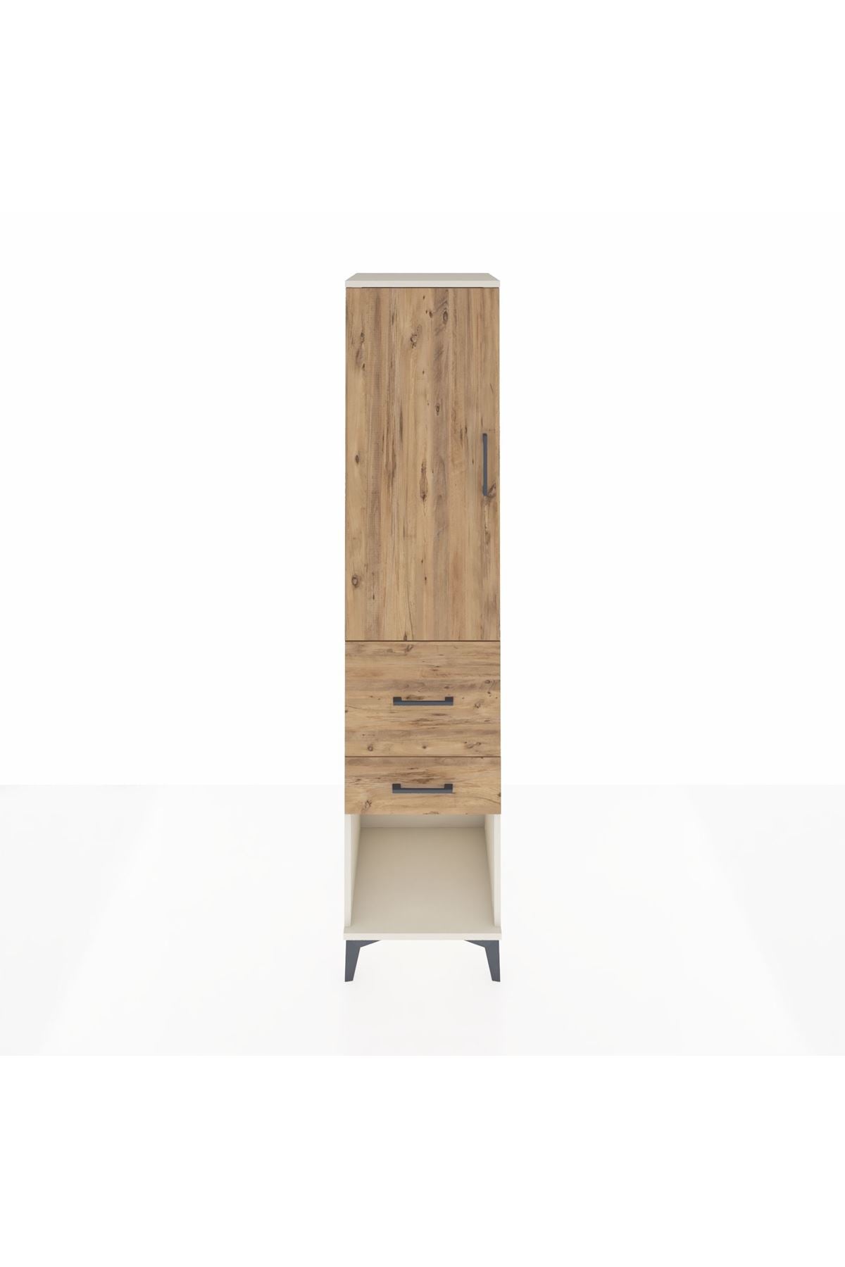 Hyperion Dolap Tek Raflı 2 Çekmeceli Tek Askılı 44x44x195 - S58M050V3B