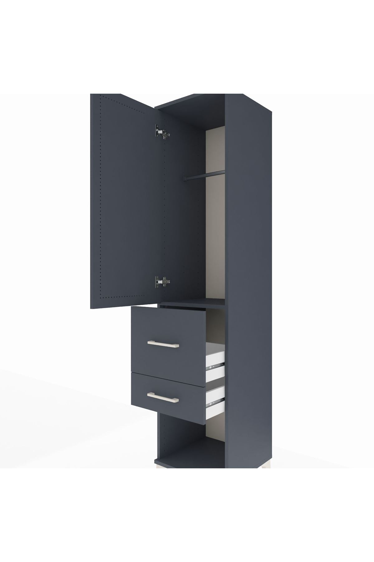 Hyperion Dolap Tek Raflı 2 Çekmeceli Tek Askılı 44x44x195 - S58M050V5B