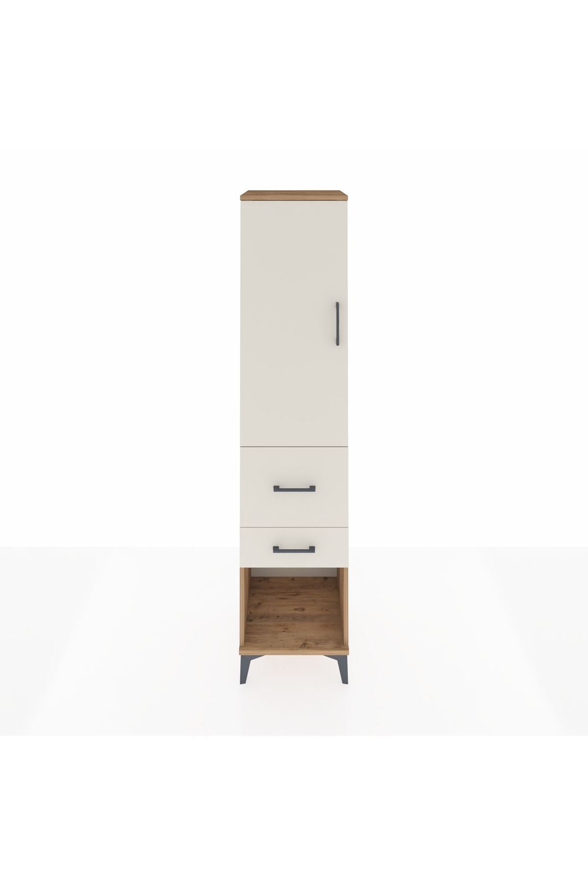 Hyperion Dolap Tek Raflı 2 Çekmeceli Tek Askılı 44x44x195 - S58M050V7B