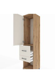 Hyperion Dolap Tek Raflı 2 Çekmeceli Tek Askılı 44x44x195 - S58M050V7B