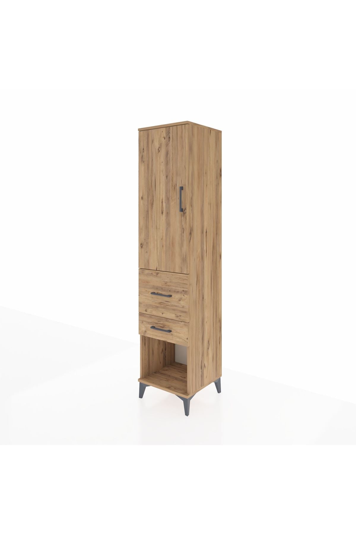 Hyperion Dolap Tek Raflı 2 Çekmeceli Tek Askılı 44x44x195 - S58M050V9B