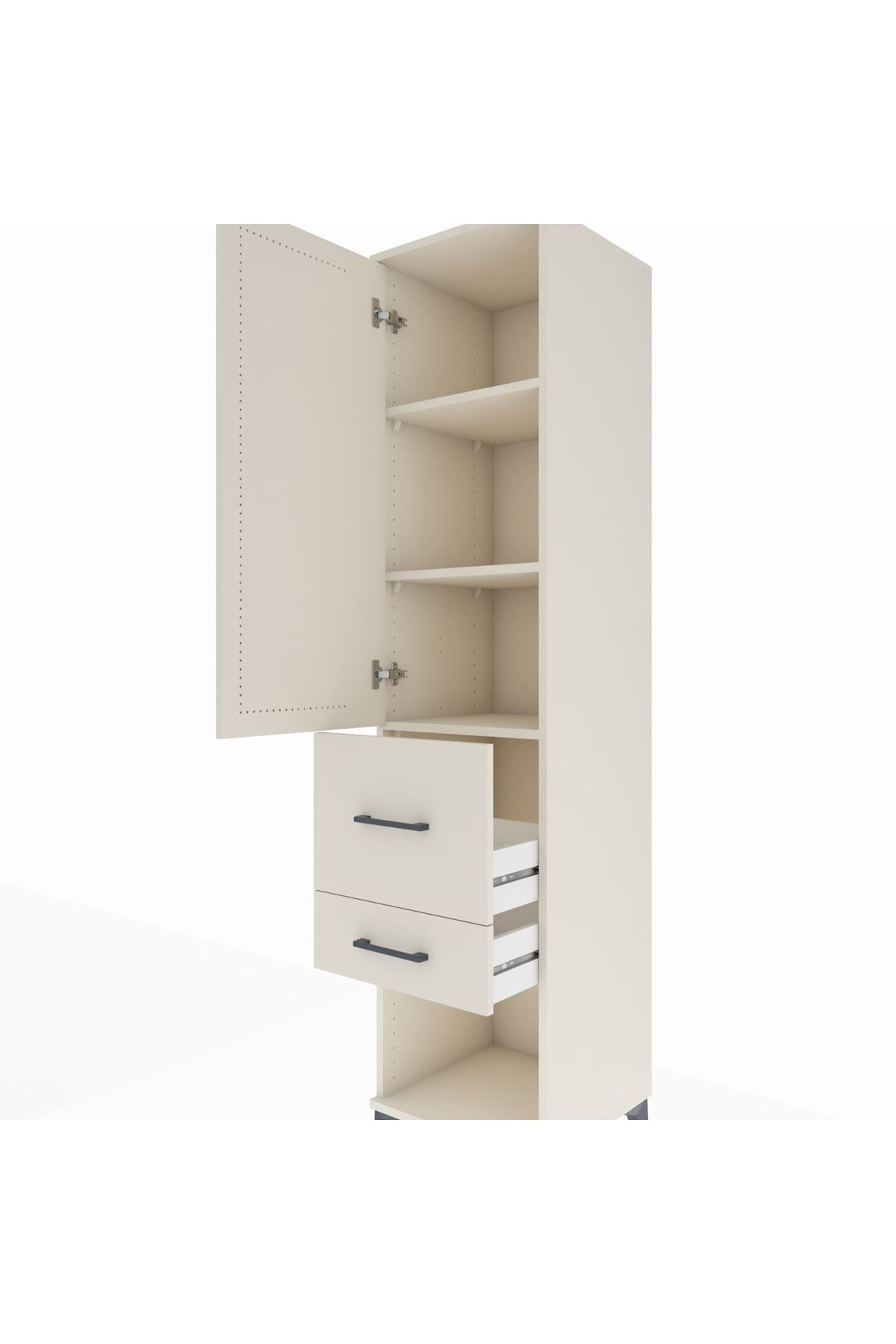 Hyperion Dolap 3 Raflı 2 Çekmeceli Tek Kapaklı 44x44x195 - S58M051V1B