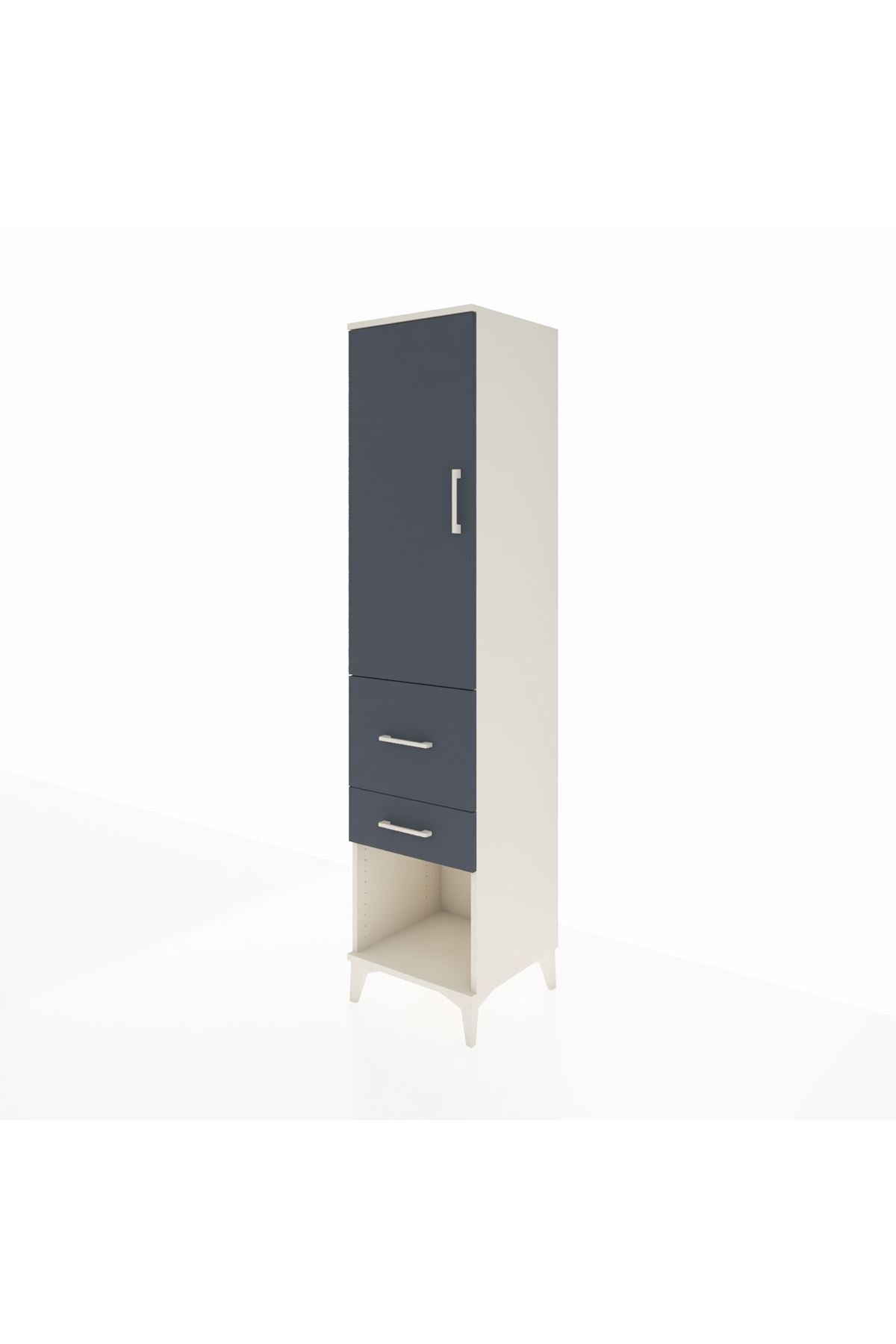Hyperion Dolap 3 Raflı 2 Çekmeceli Tek Kapaklı 44x44x195 - S58M051V2B