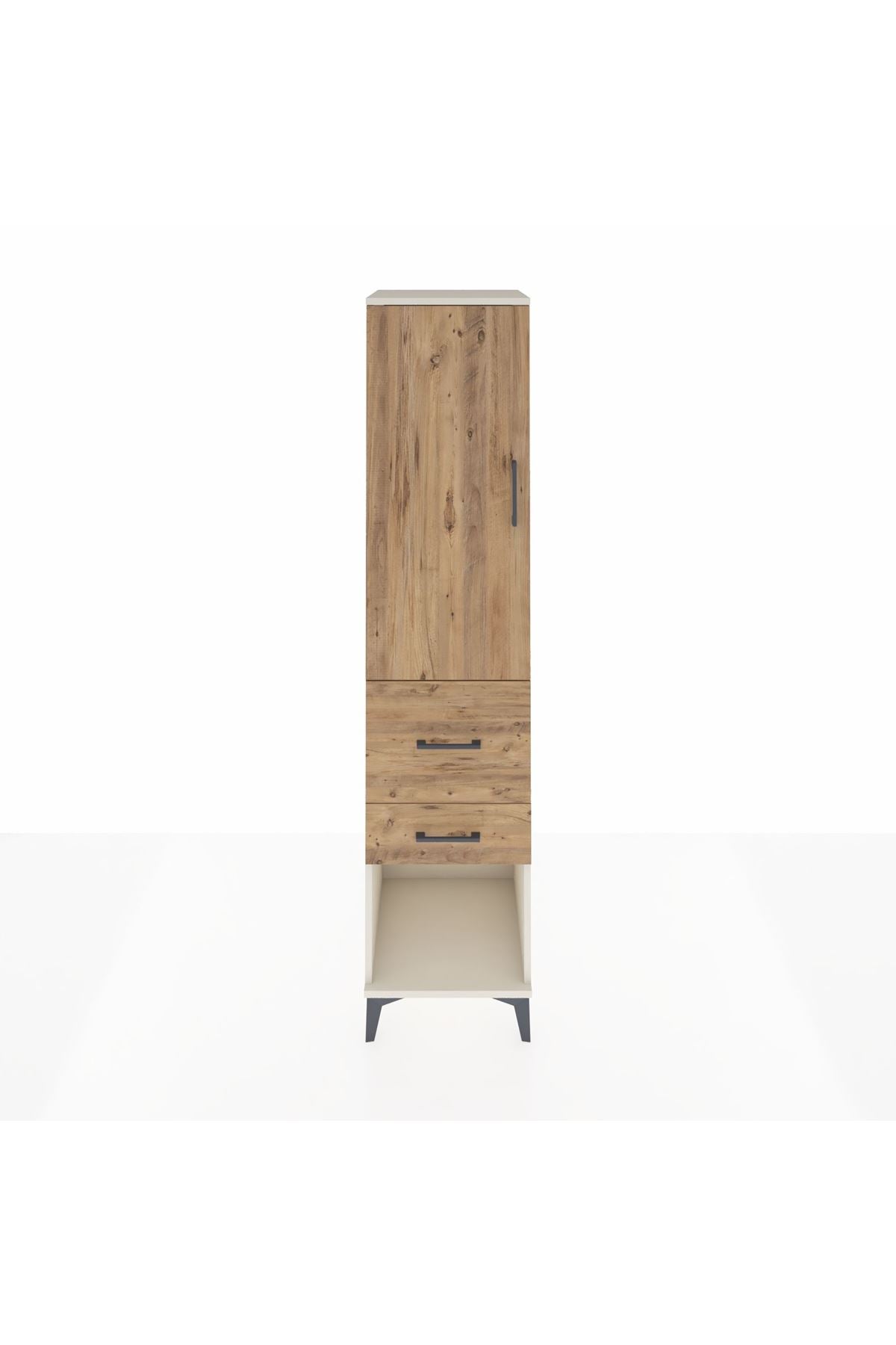 Hyperion Dolap 3 Raflı 2 Çekmeceli Tek Kapaklı 44x44x195 - S58M051V3B
