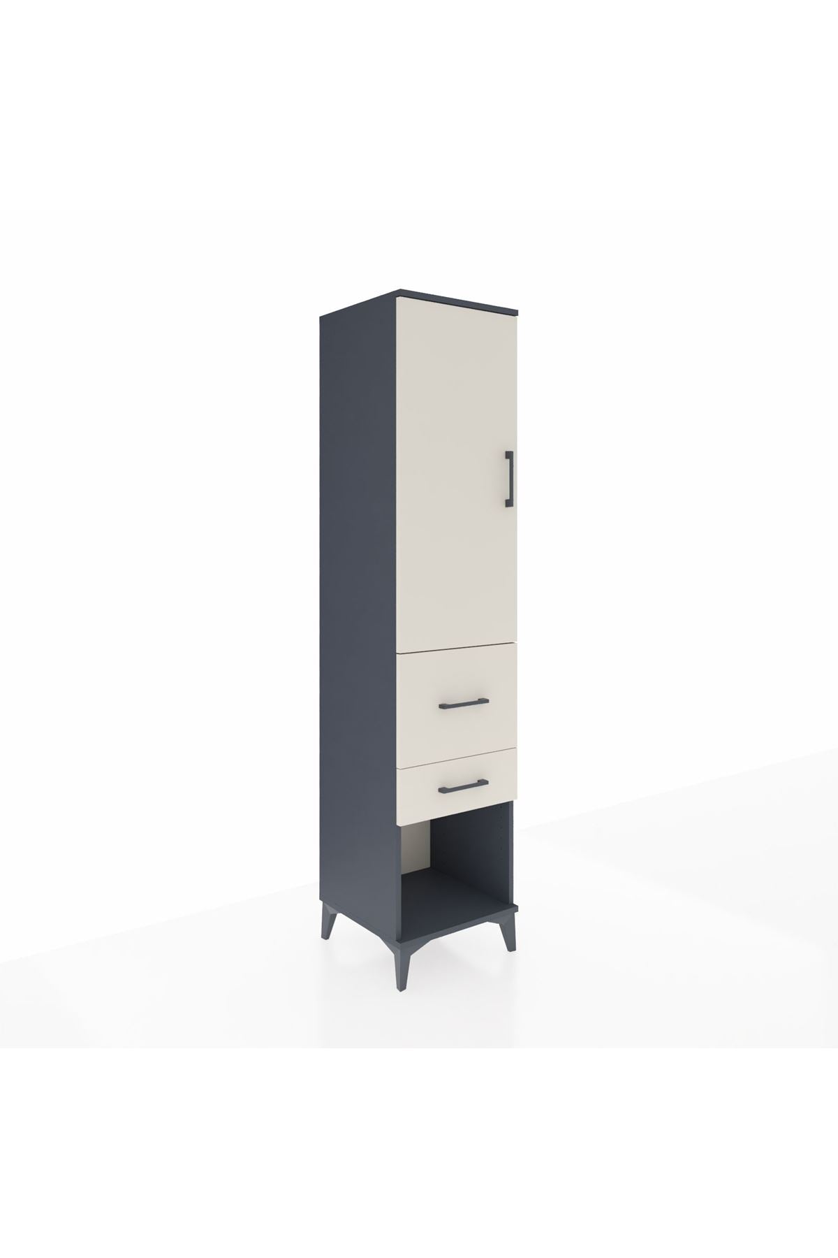 Hyperion Dolap 3 Raflı 2 Çekmeceli Tek Kapaklı 44x44x195 - S58M051V4B