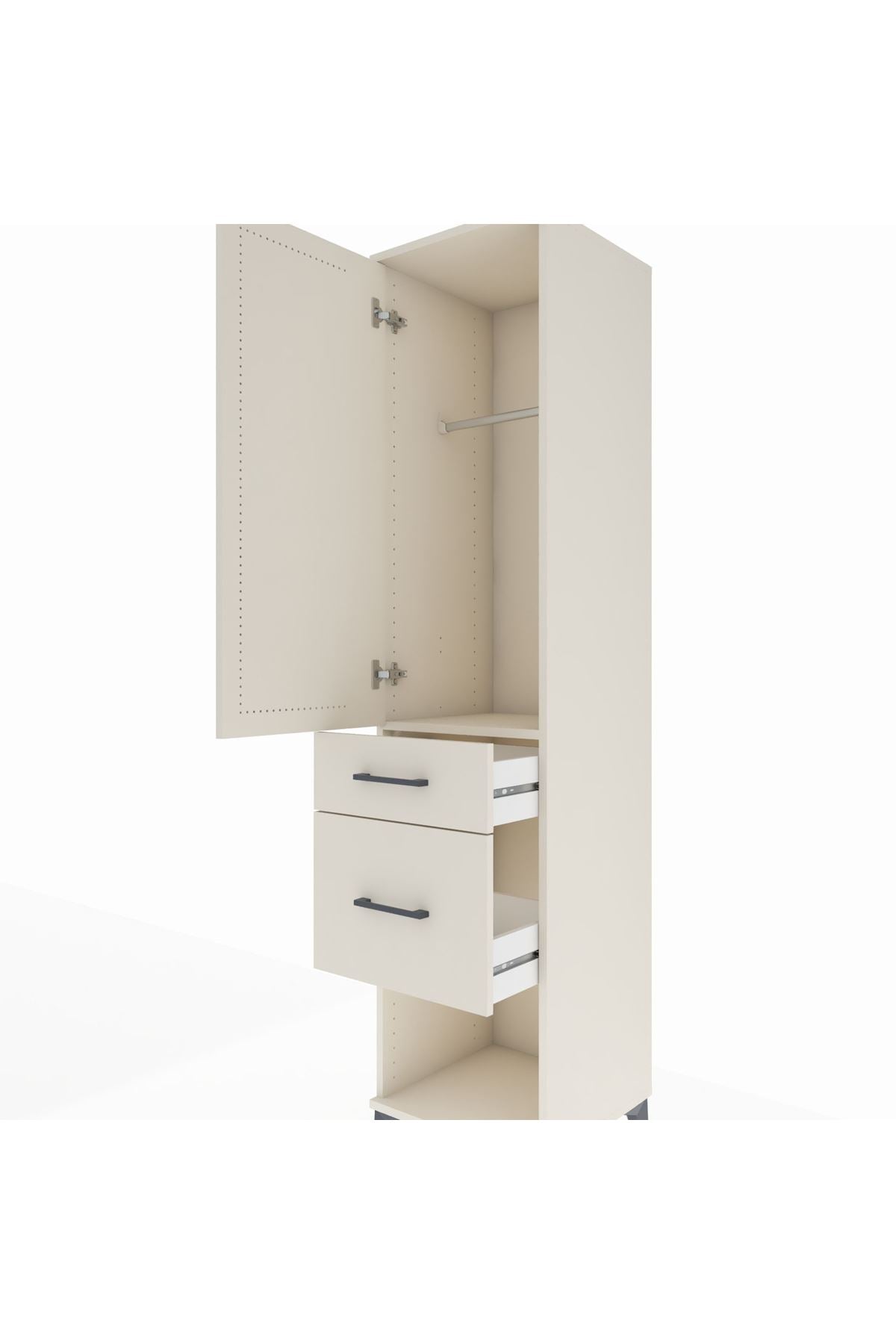 Hyperion Dolap Tek Raflı 2 Çekmeceli Tek Askılı 44x44x195 - S58M053V1B