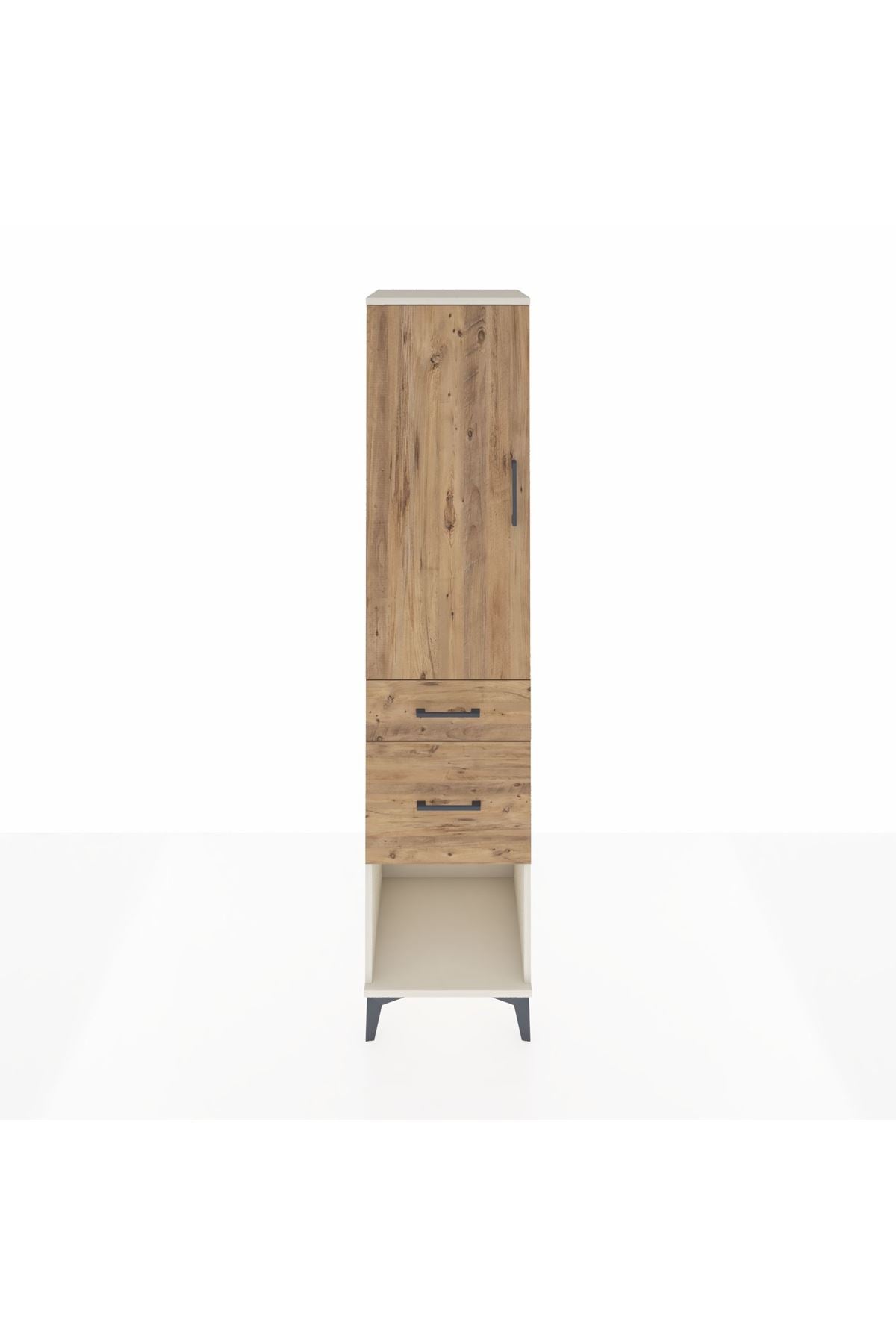 Hyperion Dolap Tek Raflı 2 Çekmeceli Tek Askılı 44x44x195 - S58M053V3B