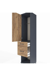 Hyperion Dolap Tek Raflı 2 Çekmeceli Tek Askılı 44x44x195 - S58M053V6B