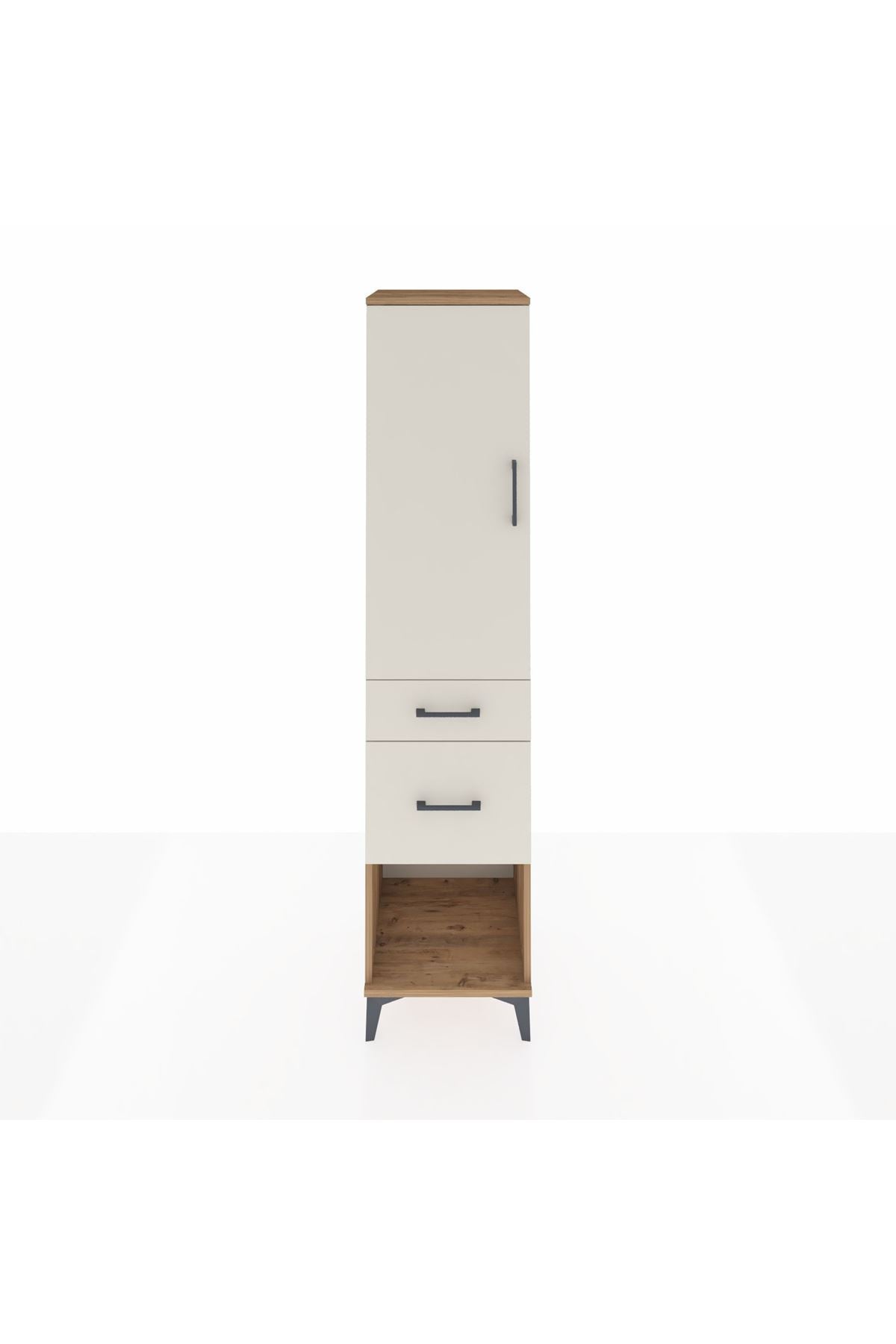 Hyperion Dolap Tek Raflı 2 Çekmeceli Tek Askılı 44x44x195 - S58M053V7B